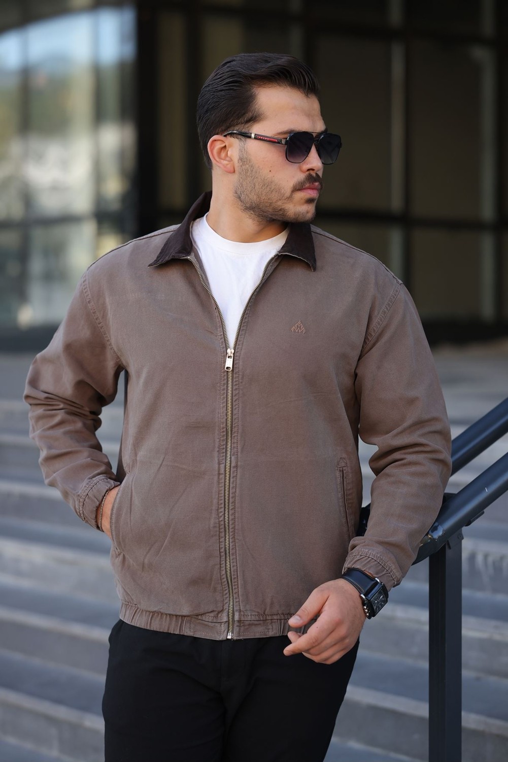 Little Cup Jeans Co Erkek Relaxed Canvas Haki Ceket görsel 6