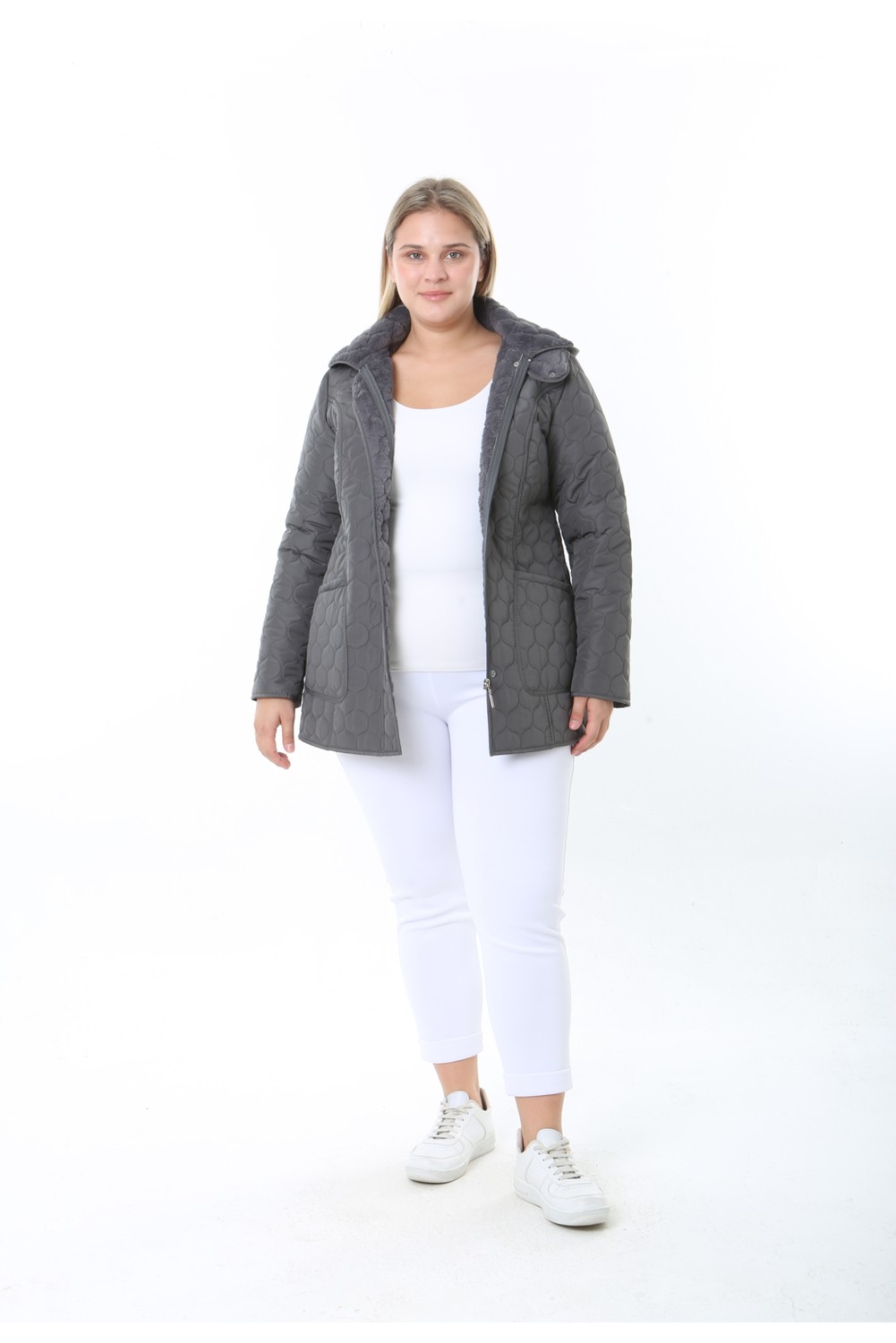 TUTveAL Collection Ithal, Yumuşak Kürklü, Su Itici Mont,büyük Beden, Tavşan Tüylü Kaban,kapitone Mont, Premium Seri görsel 2