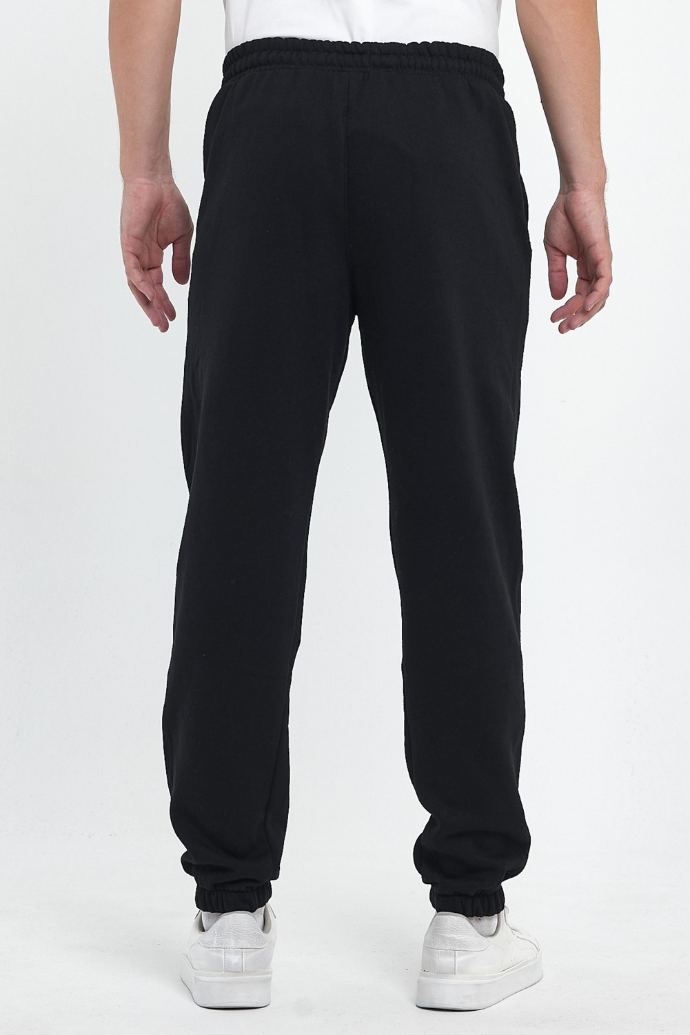 The Rule Stwd Baskılı Regular Kışlık 3 Iplik Şardonlu Beli ve Paçası Lastikli Siyah Jogger Eşofman Altı RF0545 görsel 6
