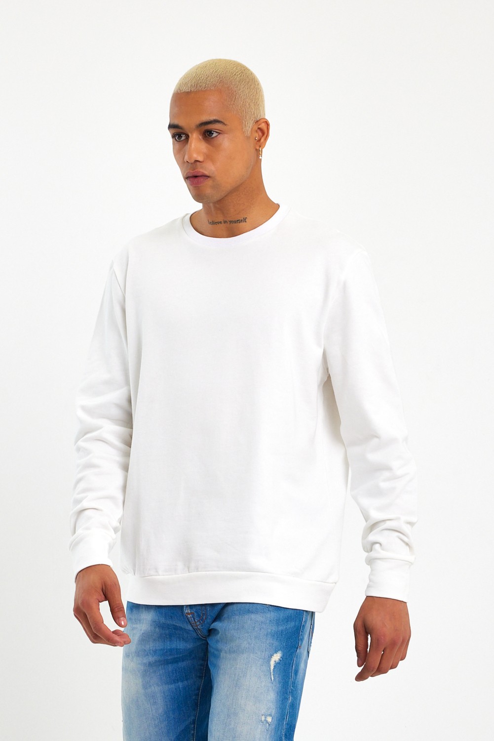 Superlife Süperlife Erkek Gri Bisiklet Yaka Ribanalı Regular Fit Sweatshirt SPR26SWK930
