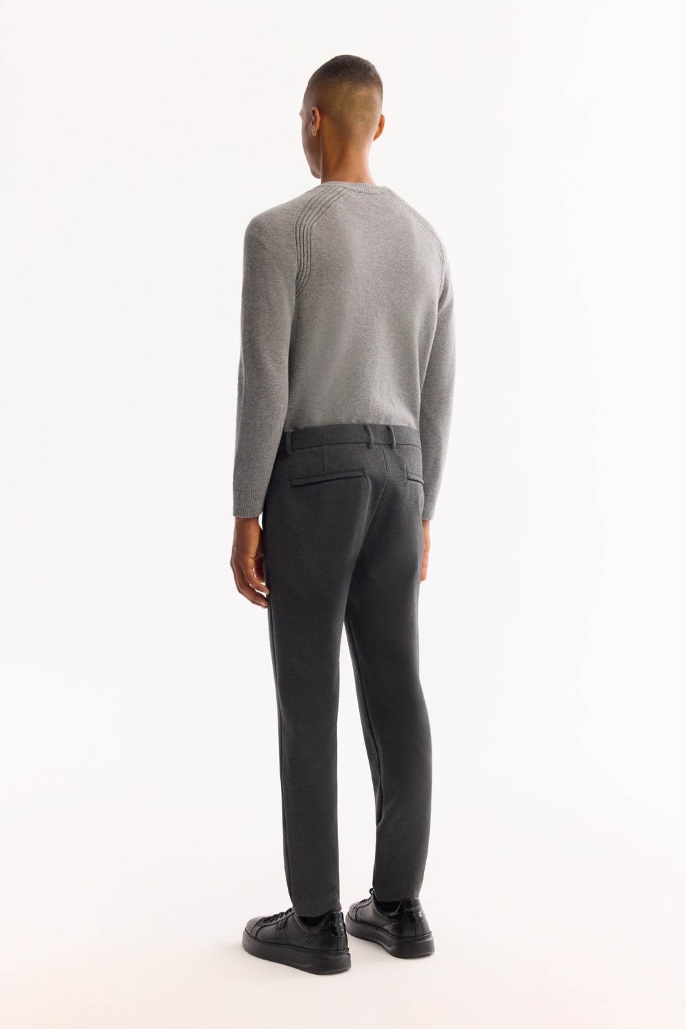 AVVA Erkek Antrasit Yanı Lastikli Viskon Karışımlı Slim Fit Chino Pantolon A52Y3053 görsel 3