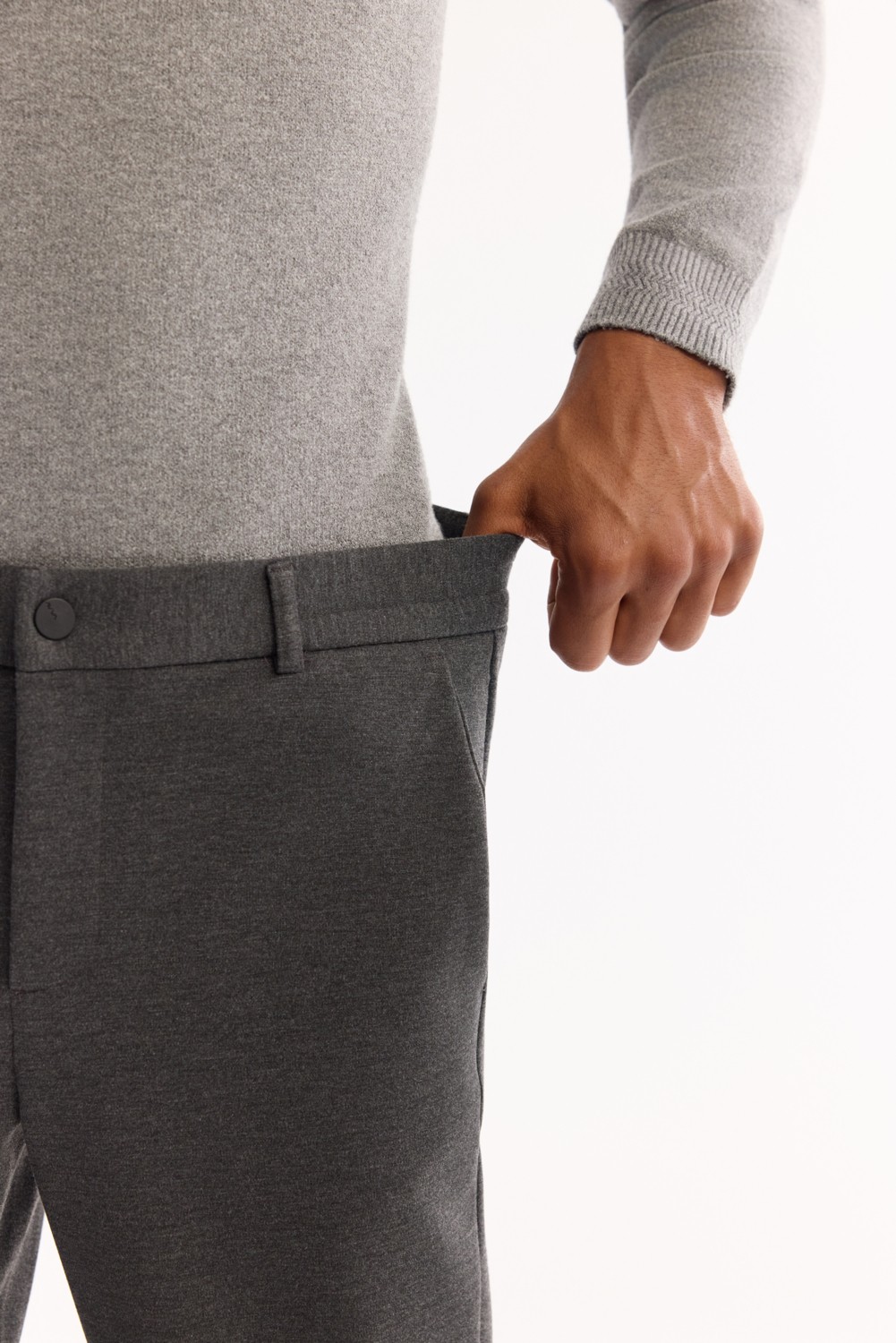 AVVA Erkek Antrasit Yanı Lastikli Viskon Karışımlı Slim Fit Chino Pantolon A52Y3053 görsel 5