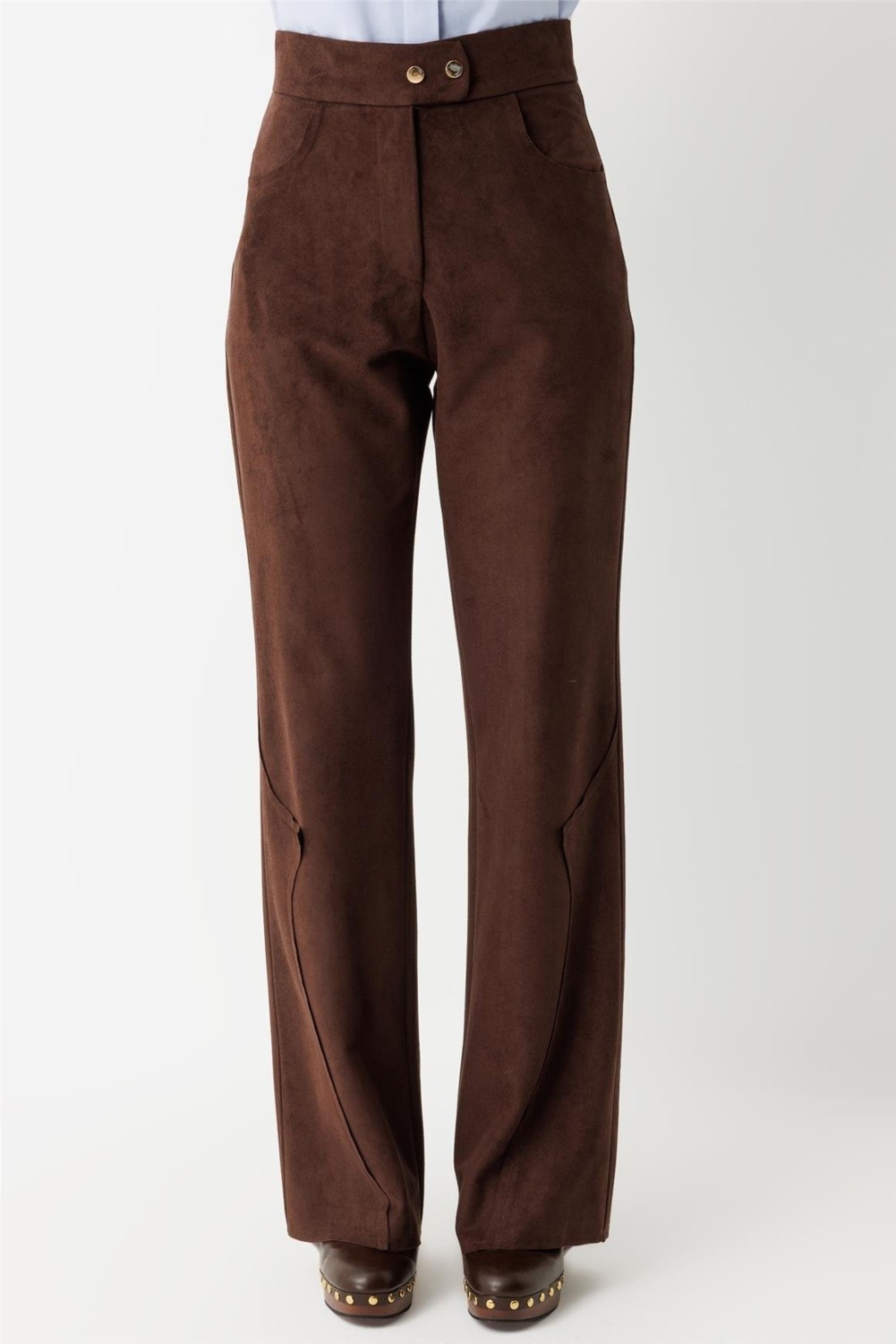 Esswaap Süet Pantolon Kahve görsel 2