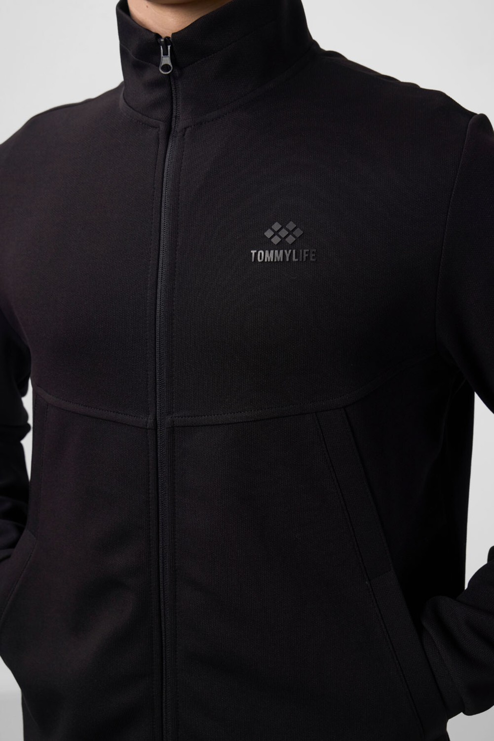 Tommy Life Koyu Gri Yüzeyi Dokulu Rahat Form Erkek Eşofman Takım - 85273 görsel 4
