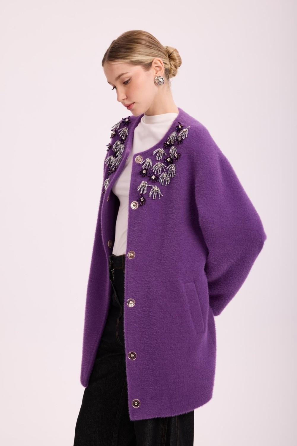 Missemramiss 4948 Veloura Işlemeli Angora Kap görsel 2