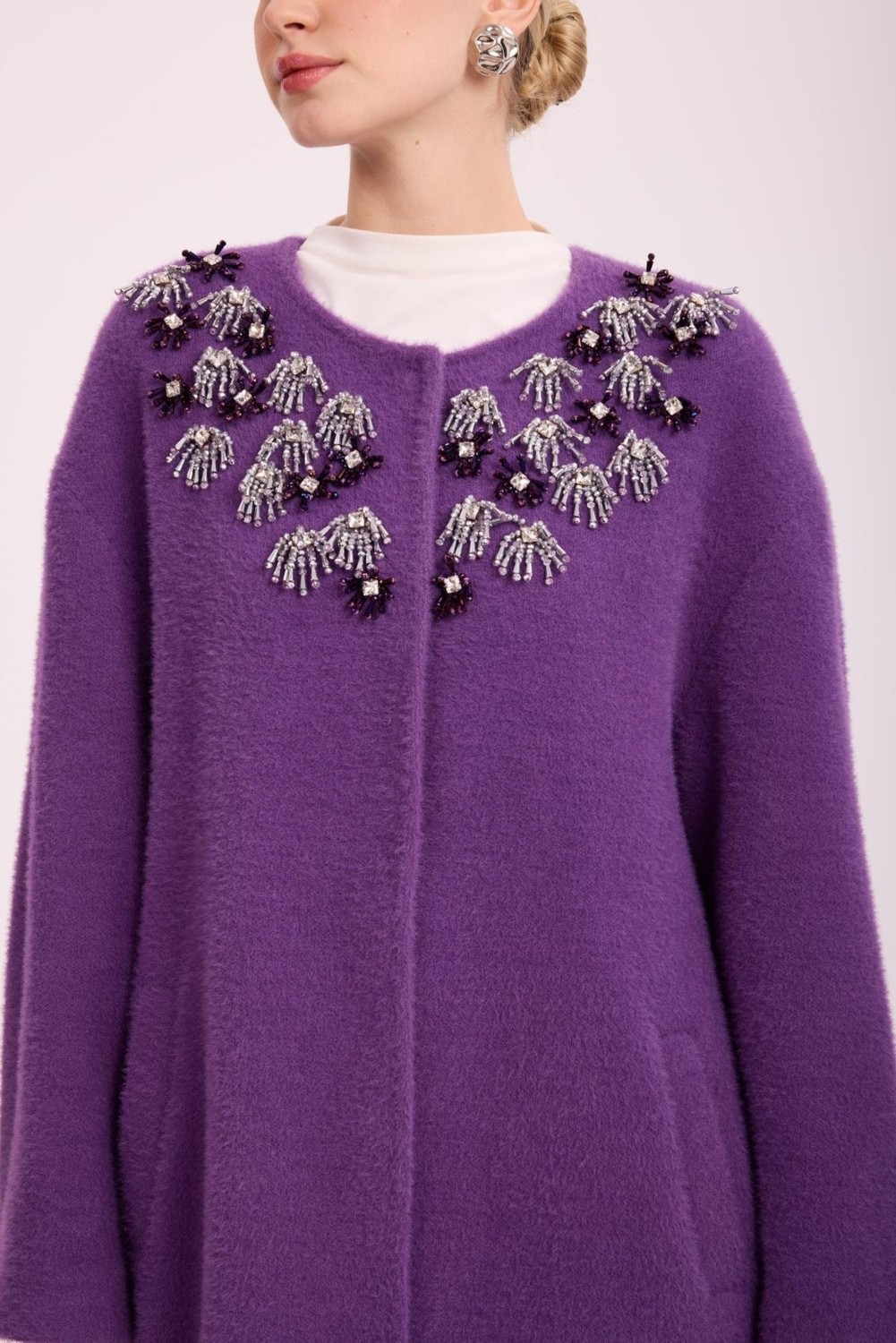Missemramiss 4948 Veloura Işlemeli Angora Kap görsel 3