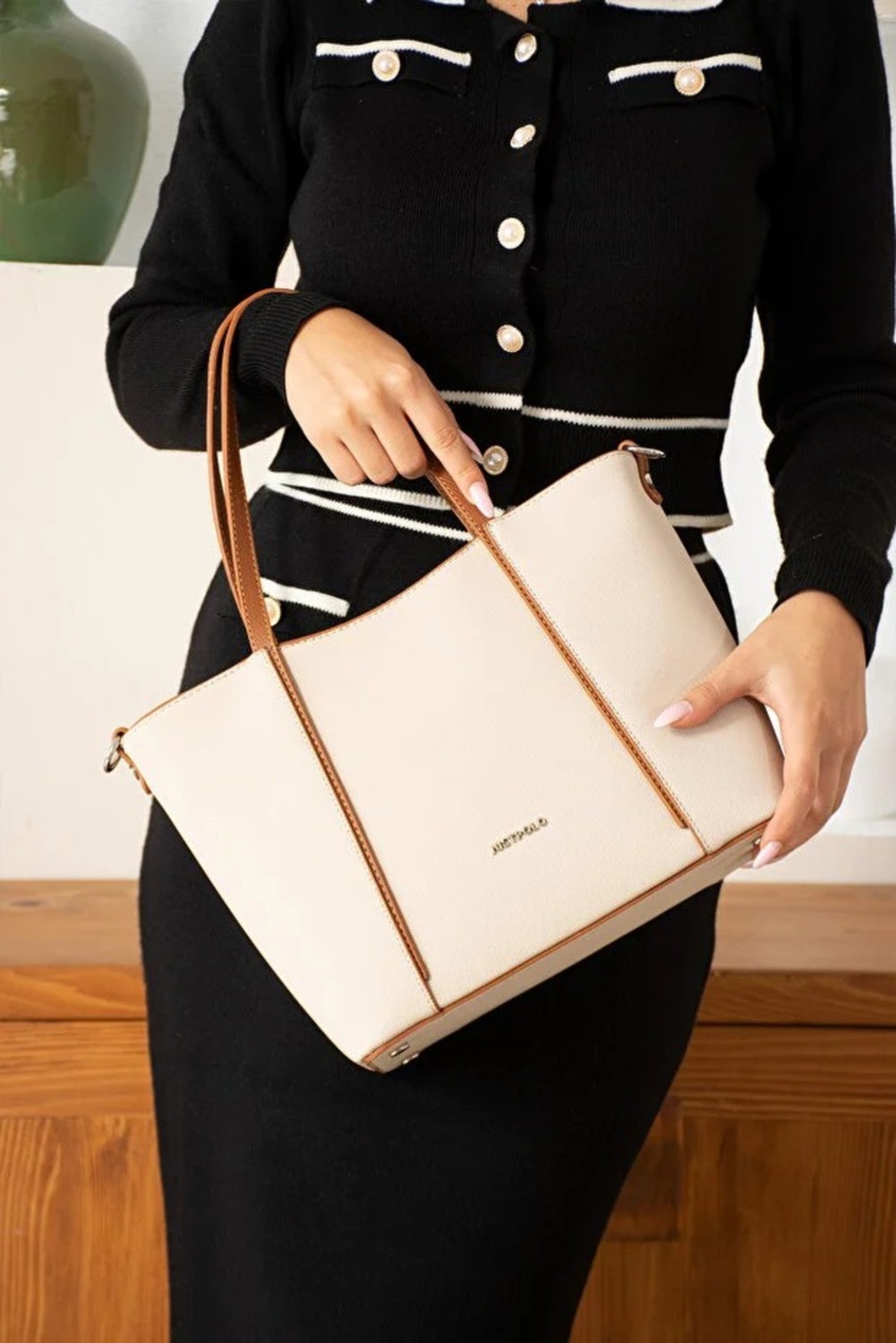 Just Polo Kadın Günlük Kullanıma Uygun Büyük Boy Ayarlanabilir Askılı Lüks El & Omuz Çantası Shoulder Bag