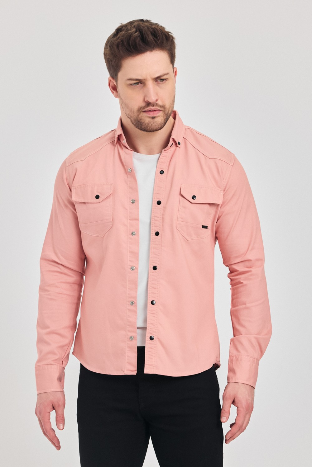 YXC Trend Maker Slim Fit Erkek Dar Kesim Pamuklu Kot Gömlek görsel 8