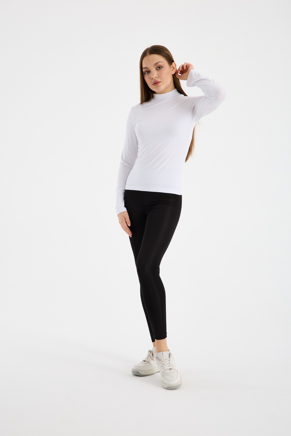 Klc Fashion Kadın Siyah Beyaz 2li Uzun Kol Body görsel 3