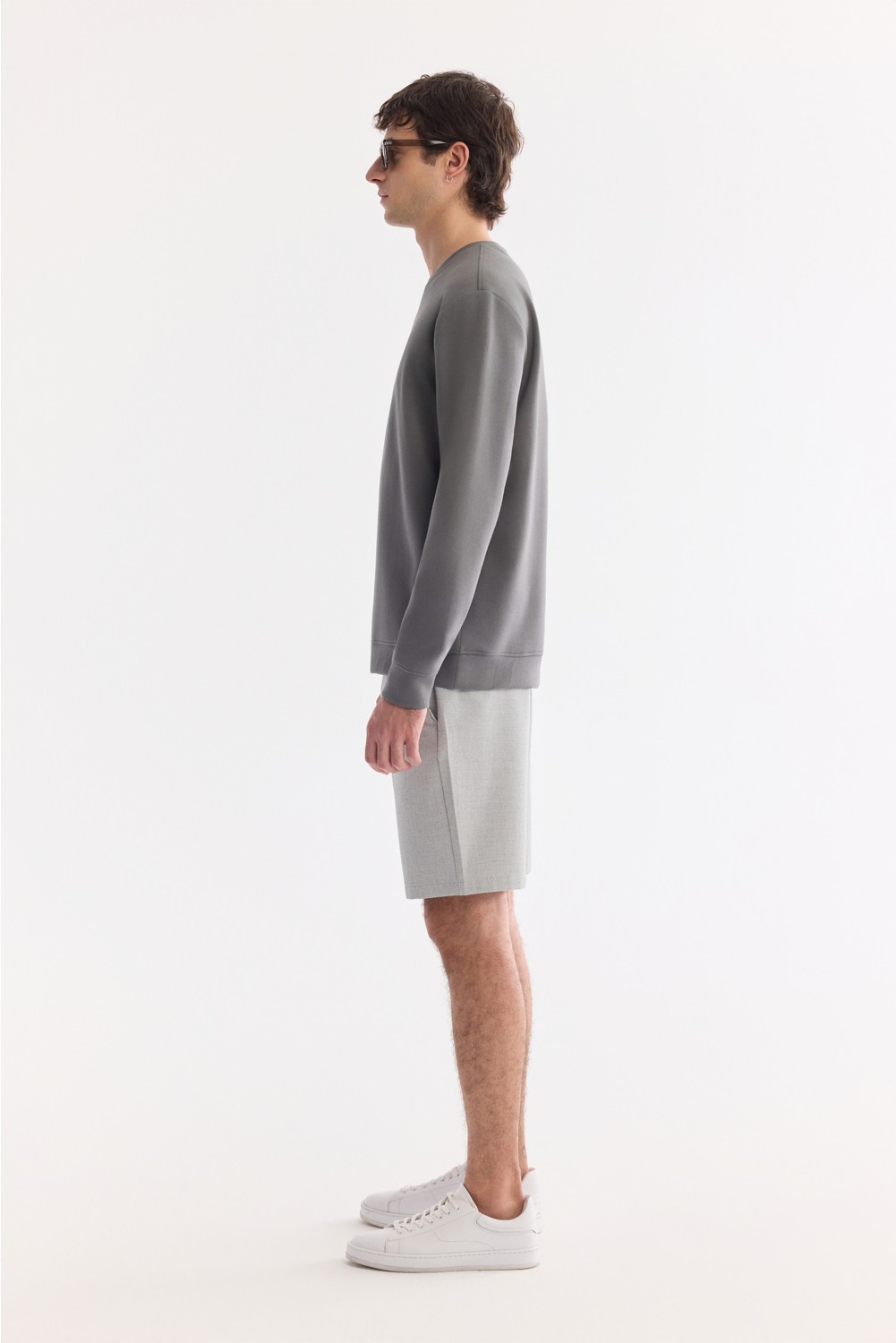 AVVA Erkek Siyah Bisiklet Yaka Pamuklu Kolay Ütülenen Bi-Stretch Regular Fit Sweatshirt A61Y1205 görsel 8