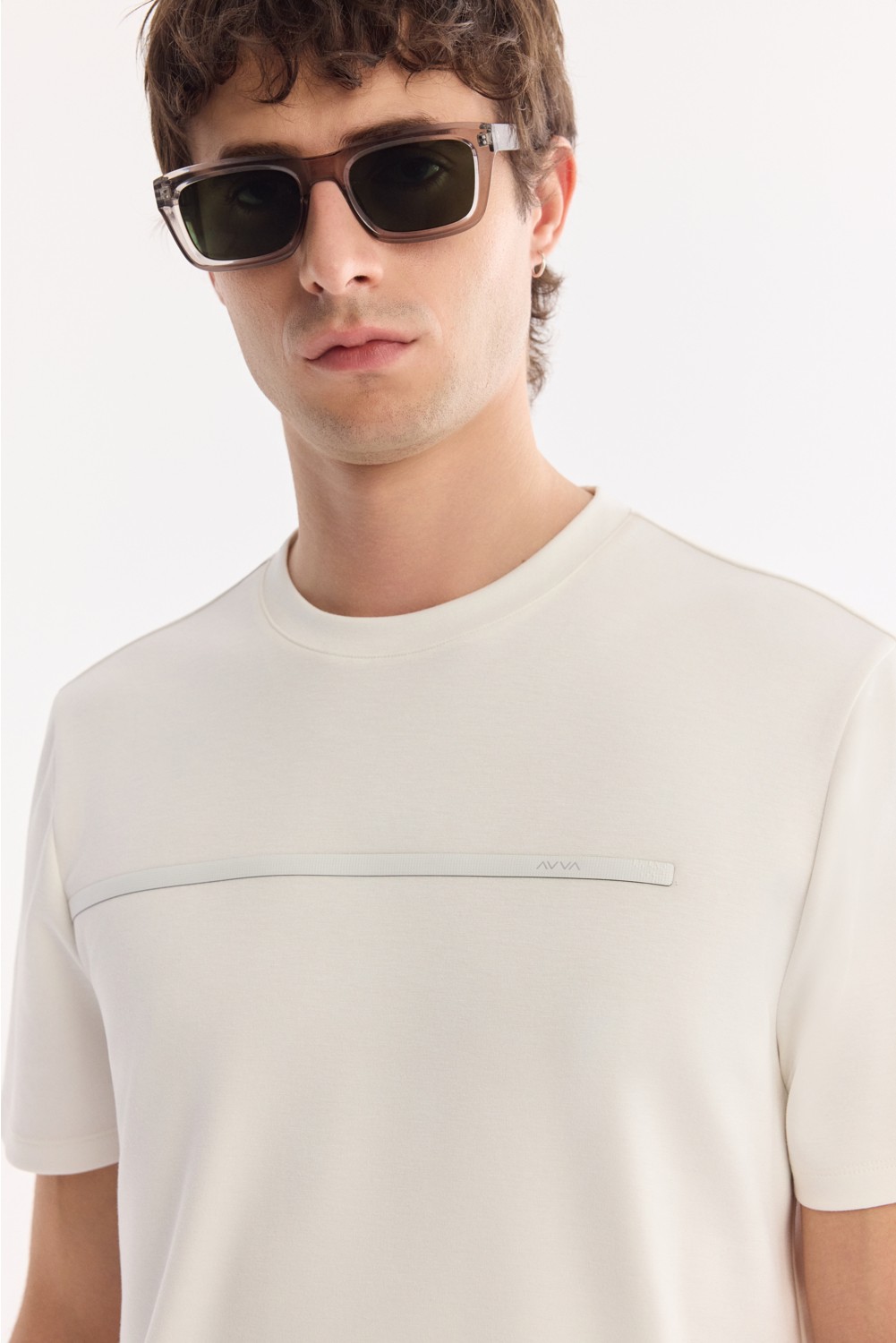 AVVA Erkek Siyah Bisiklet Yaka Bi-Stretch Regular Fit T-Shirt A61Y1147 görsel 2
