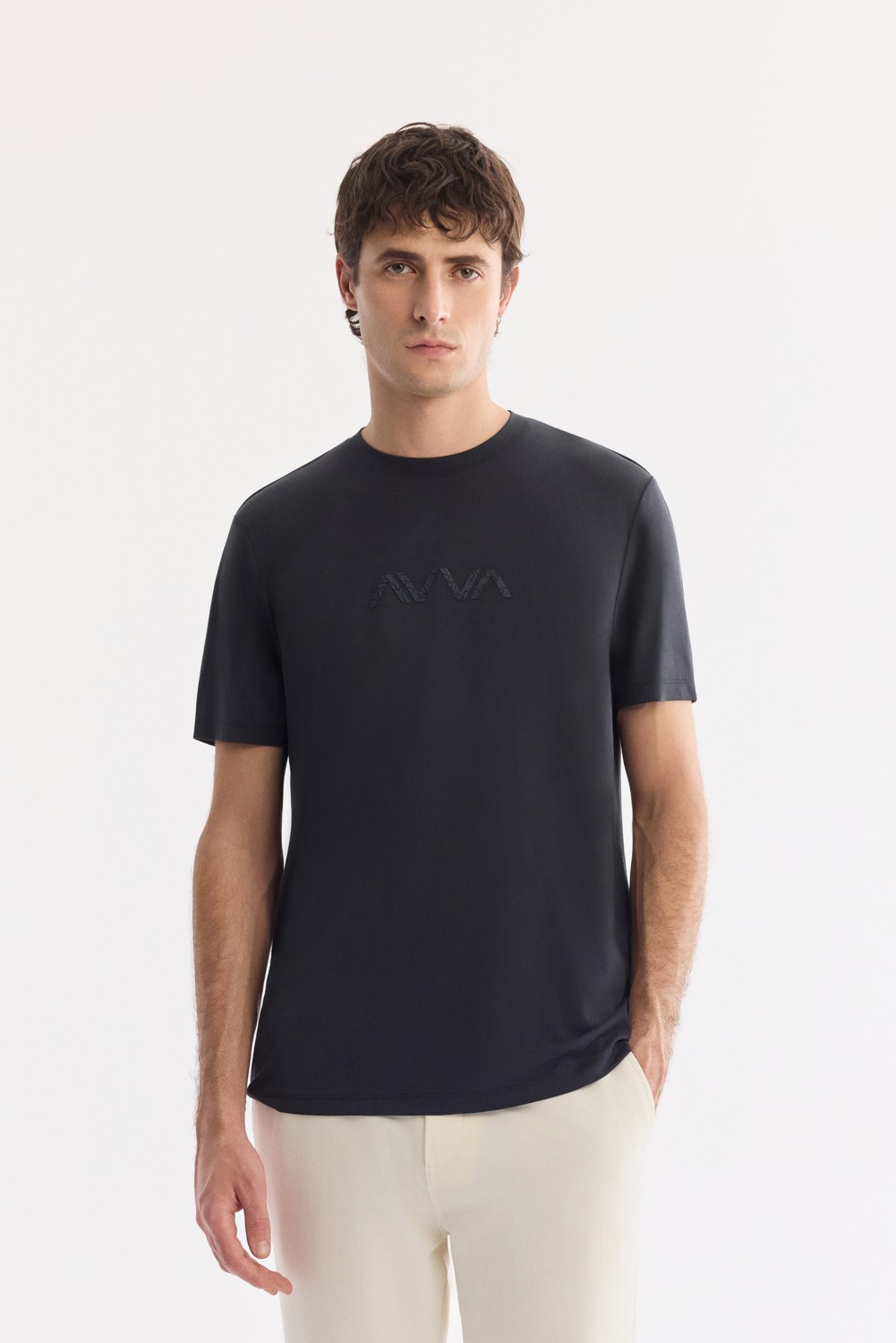 AVVA Erkek Siyah Bisiklet Yaka Modal Karışımlı Soft Touch Regular Fit T-Shirt A61Y1140