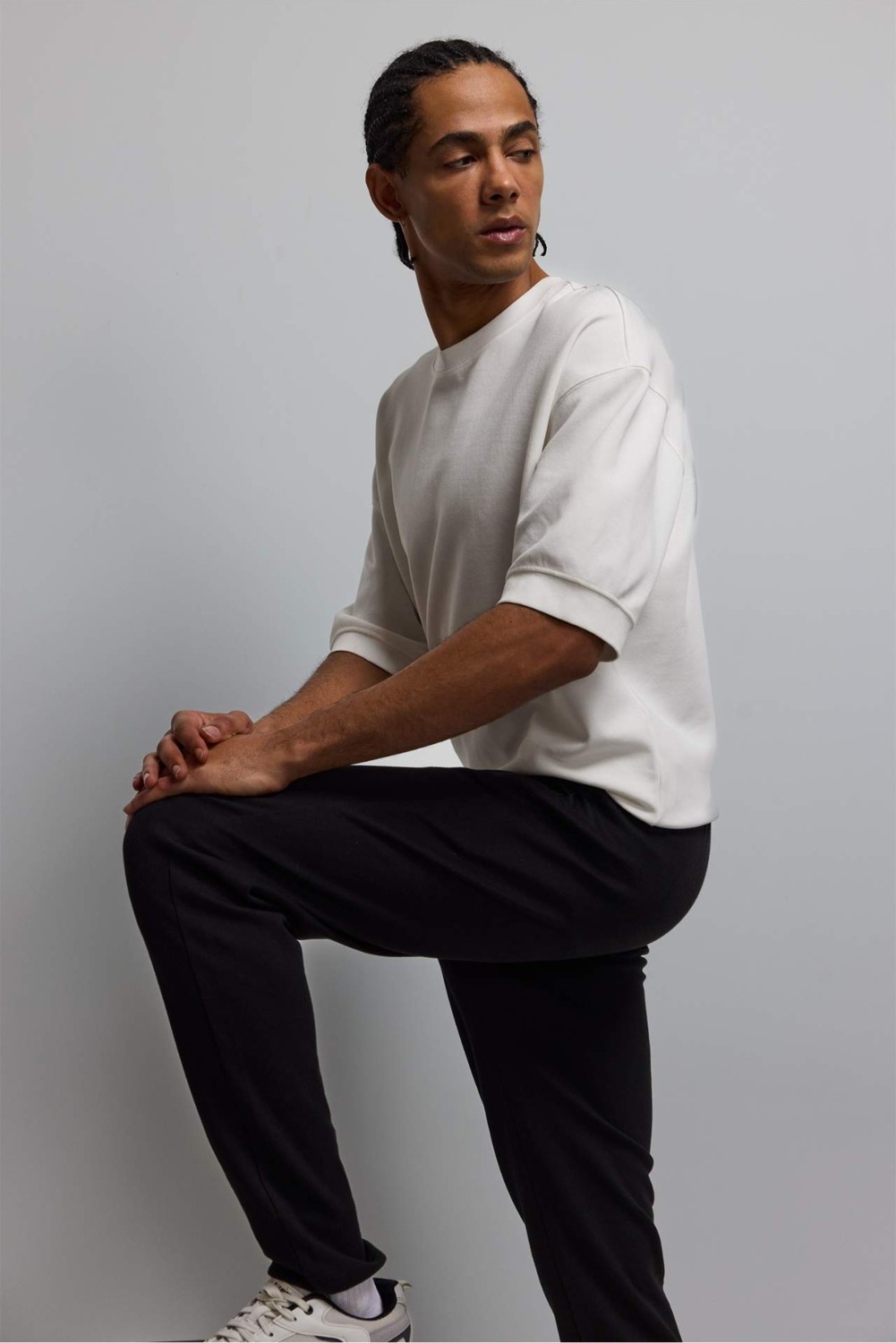 DeFacto Slim Fit Fermuarlı Basic Standart Paça Sporcu İnce Jogger Eşofman Altı S3309AZ26SP görsel 3
