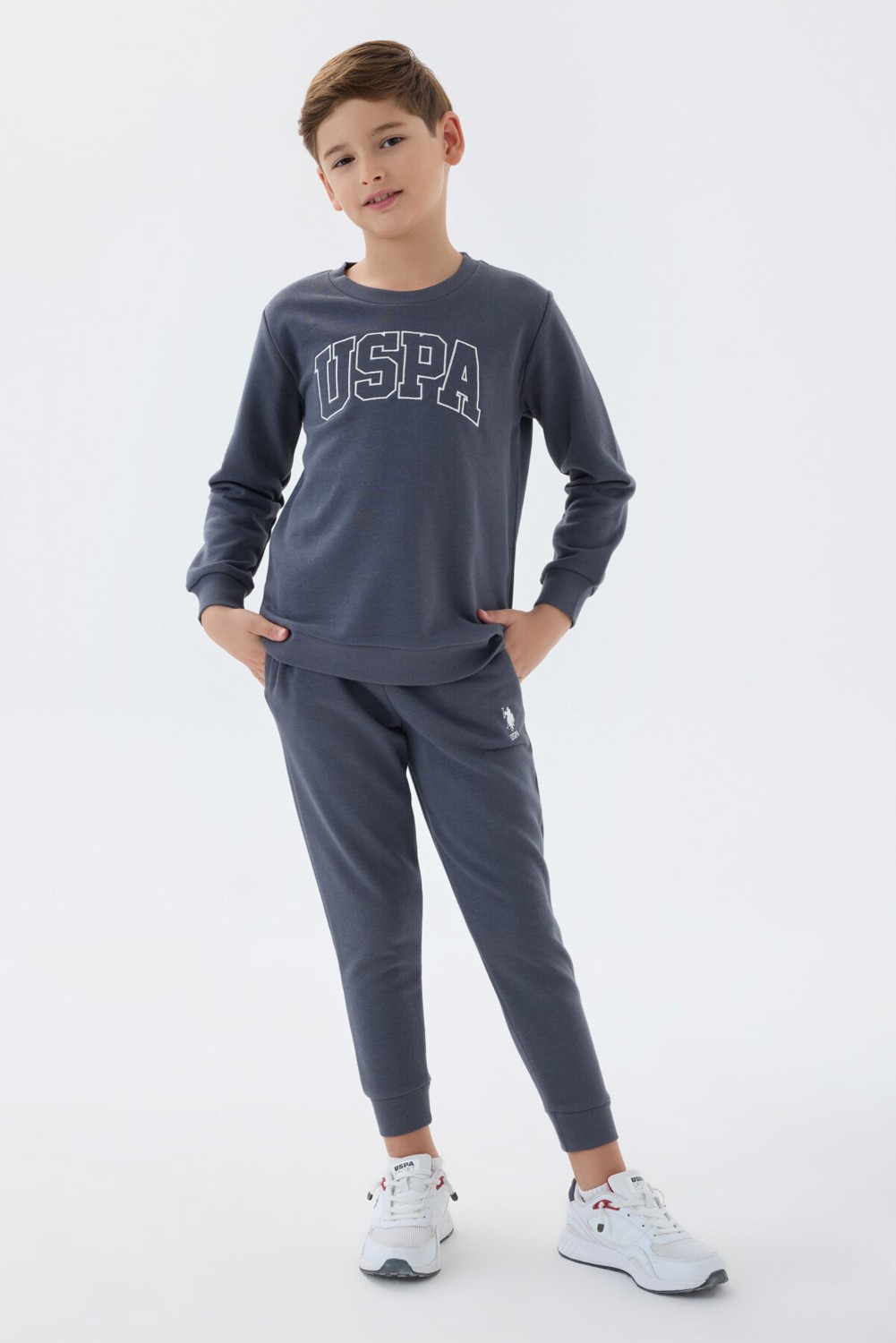 U.S. Polo Assn. U.S. Polo Assn Erkek Çocuk Antrasit Eşofman Takımı US1583-C-V3 görsel 8