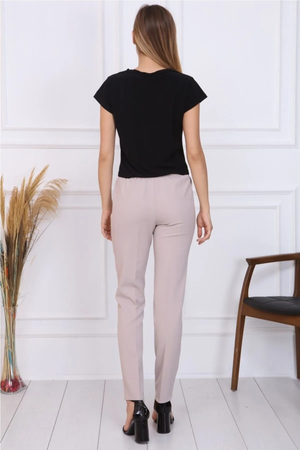 Gül Moda Bayan Büyük Beden Beli Lastikli Pantolon Lacivert görsel 7