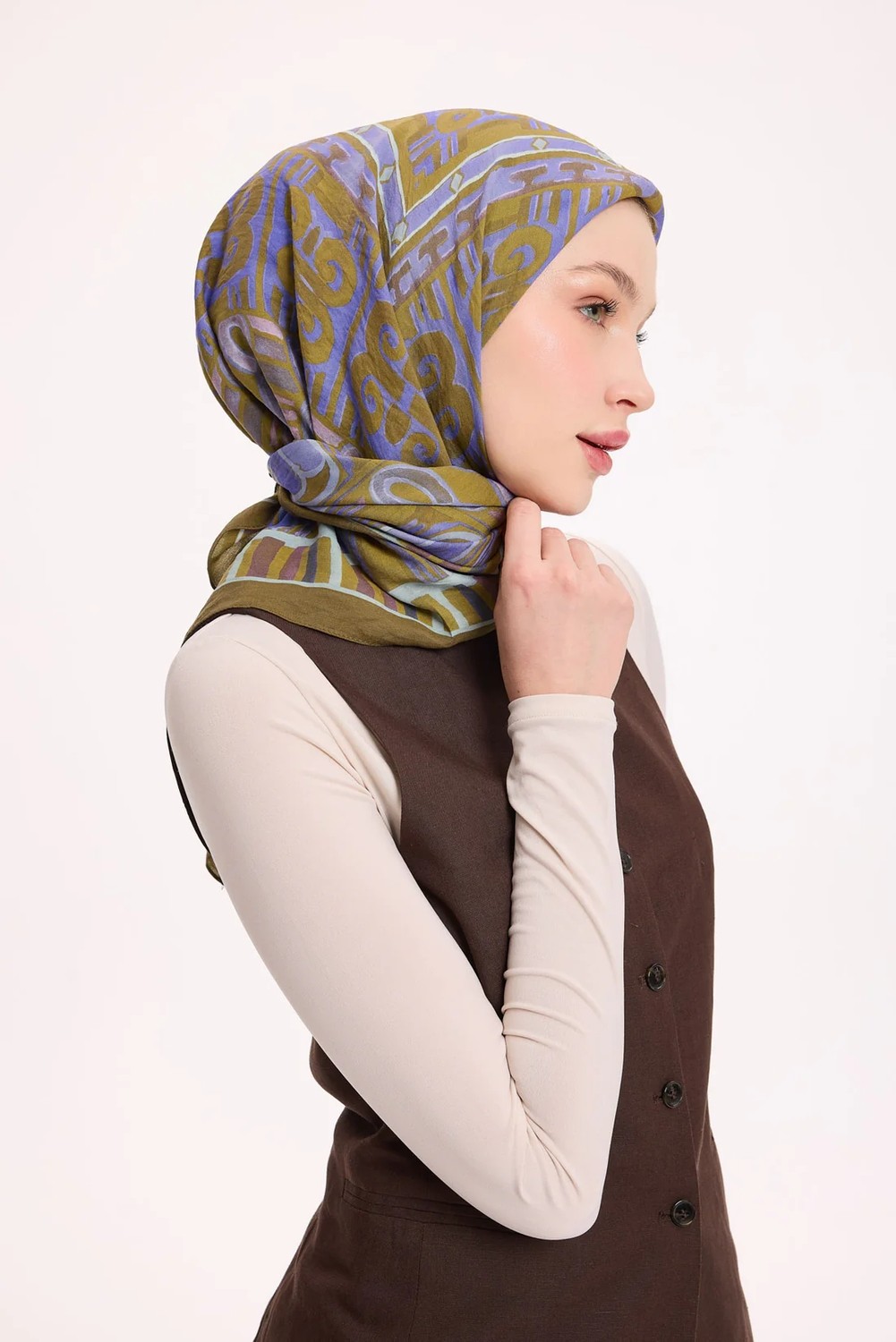 Silk Home Dört Mevsim Antik Motif Viskon Velora Eşarp 6420-11 görsel 4