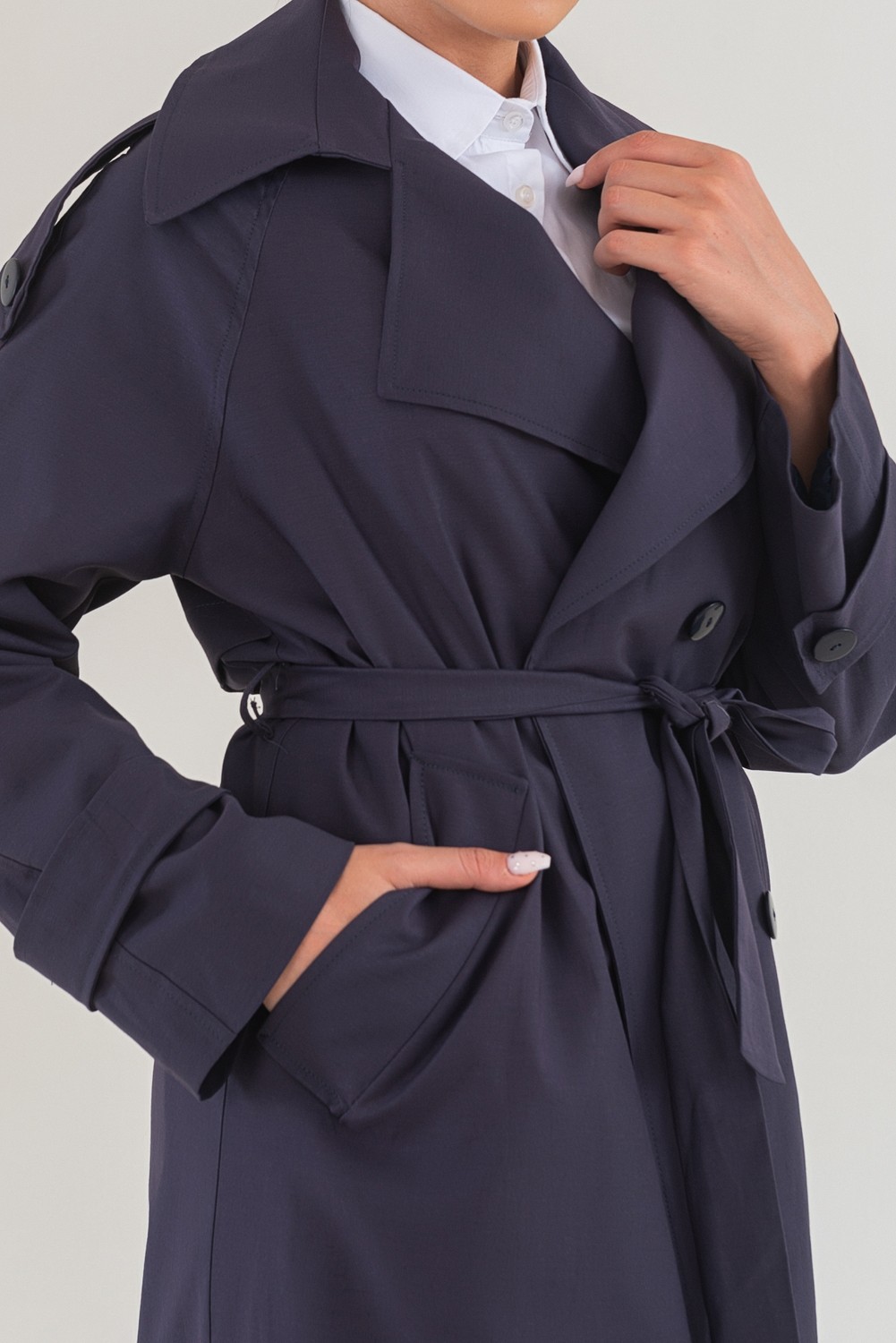 Sahra Çeyiz Nakış SahraAfra Creed Kadın Oversize Astarlı Trençkot