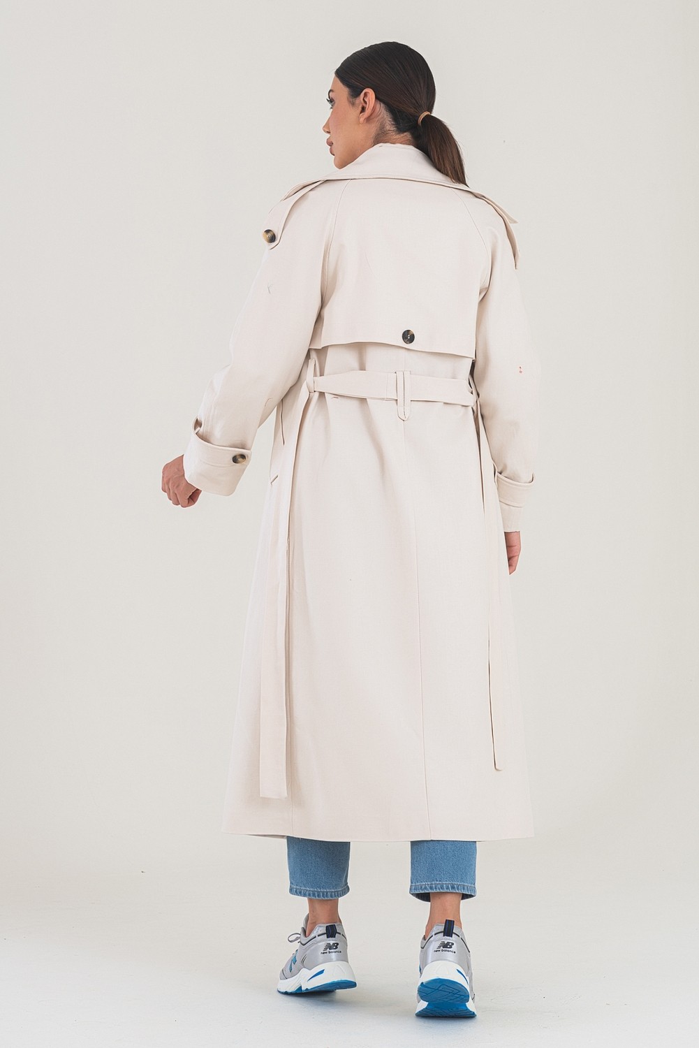 Sahra Çeyiz Nakış SahraAfra Creed Kadın Oversize Astarlı Trençkot