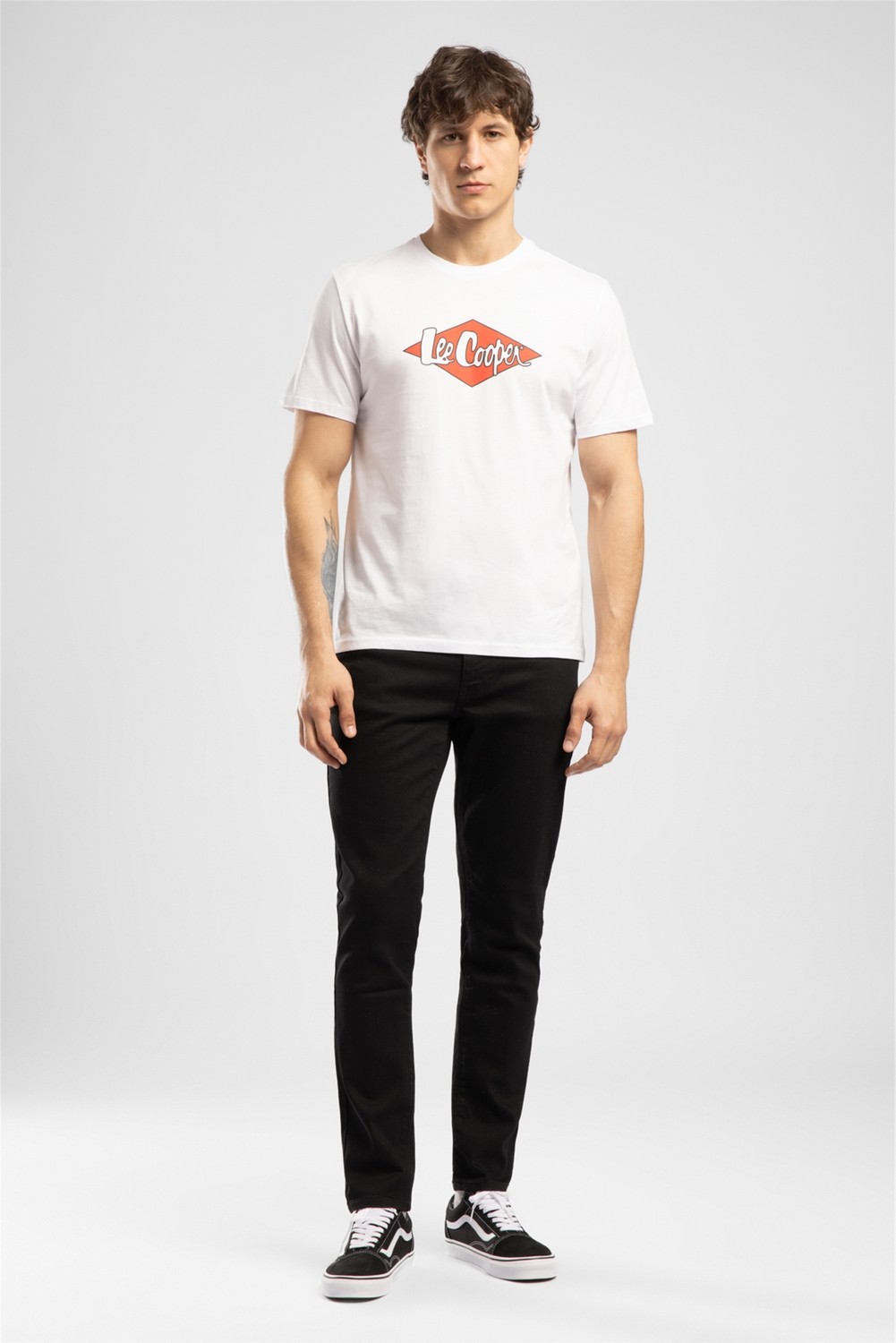 Lee Cooper Jack Erkek Slım Dar Kesim Yüksek Bel Dar Paça Jean Pantolon Siyah görsel 6