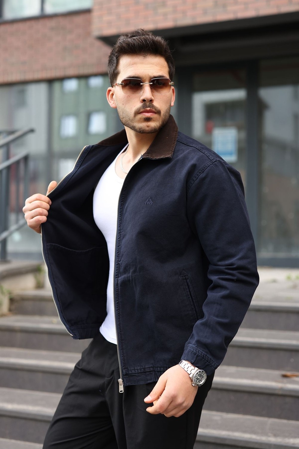 Little Cup Jeans Co Erkek Relaxed Canvas Haki Ceket