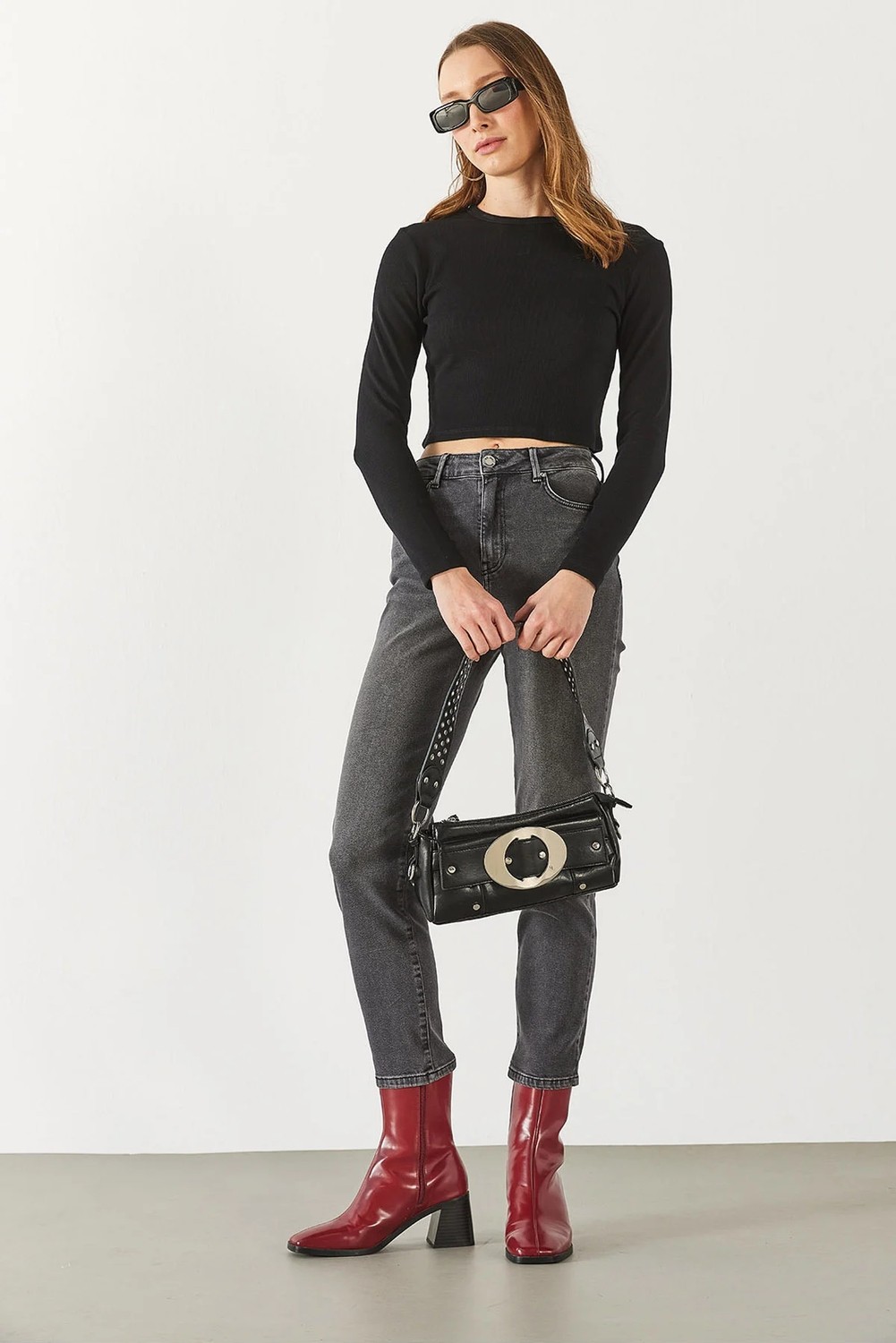 Jessica Vintage Black Mom Jean Pantolon - Vıntage Black