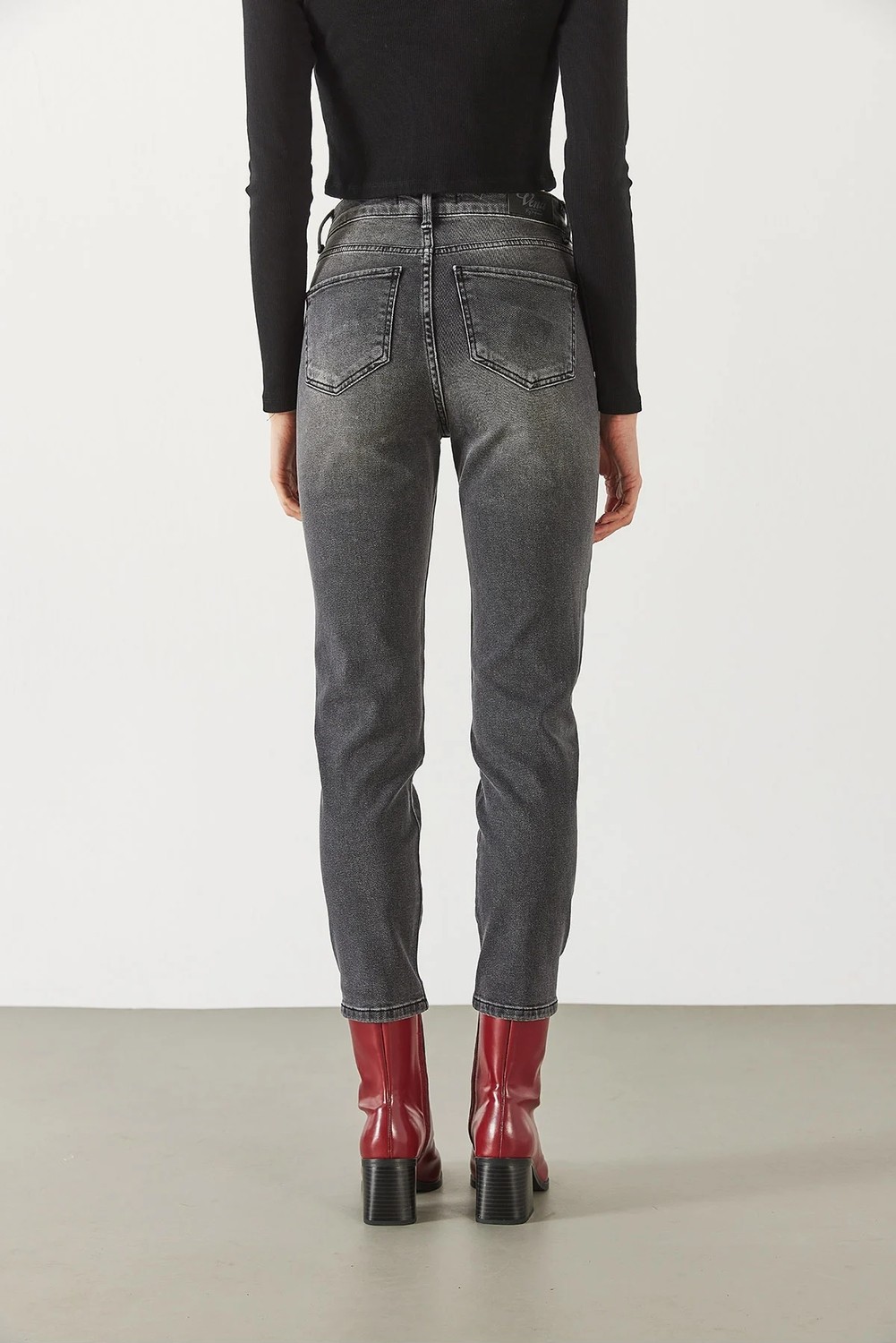 Jessica Vintage Black Mom Jean Pantolon - Vıntage Black görsel 5