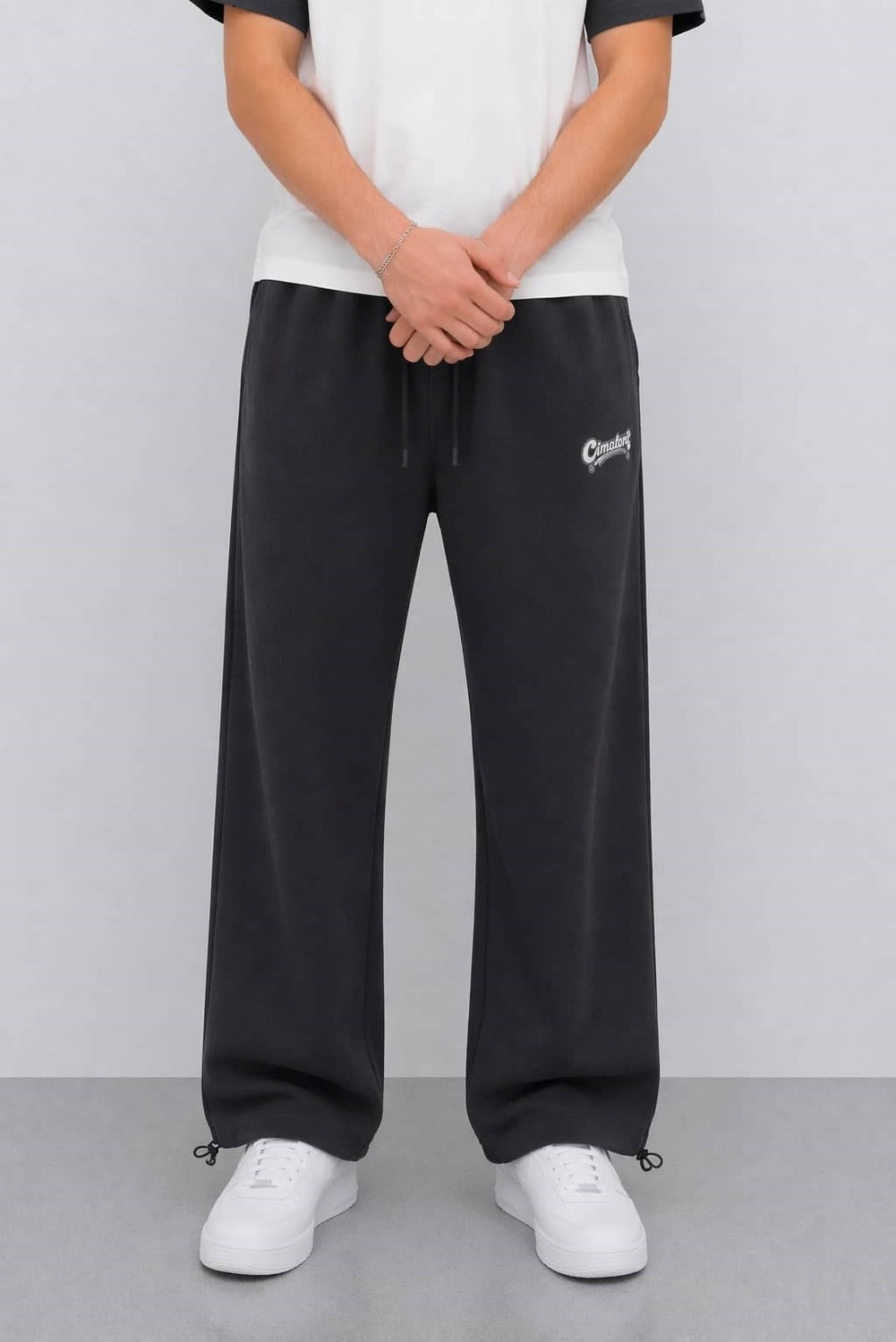 Ohepmoda Erkek Baggy Kalıp Baskılı Düz Rahat Günlük Eşofman Altı görsel 2