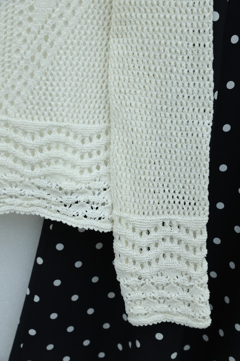 Moda Morfo Ajurlu Desenli İnce Örgü Triko -Ekru görsel 6