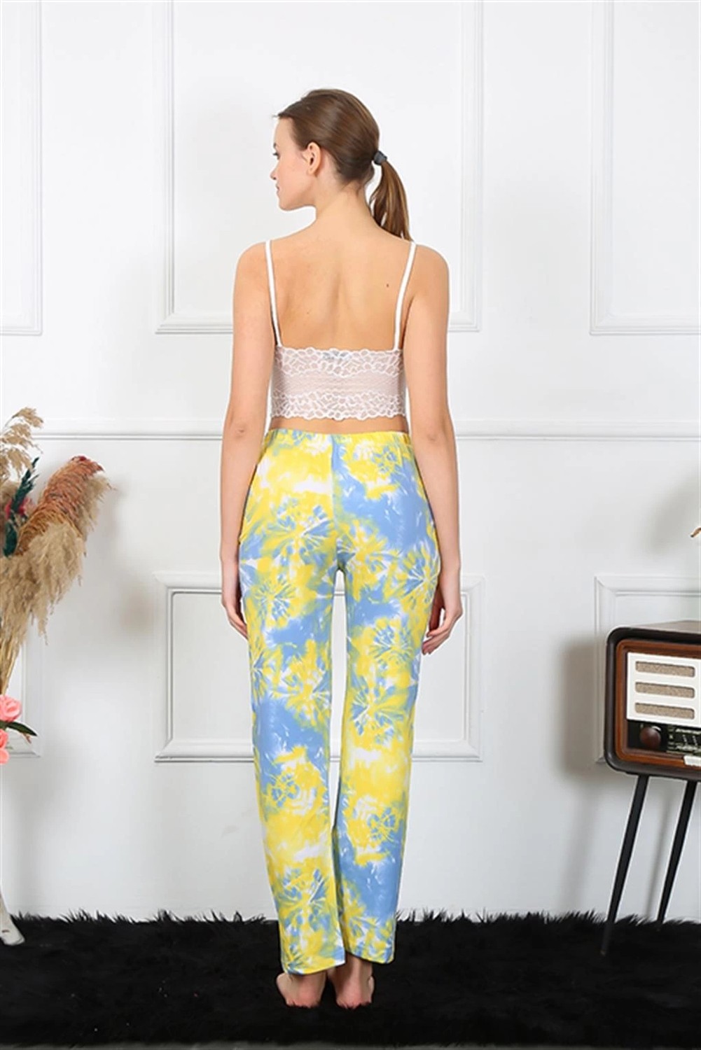 mery Kadın Pamuklu Alt Pijama Sarı Mery görsel 5