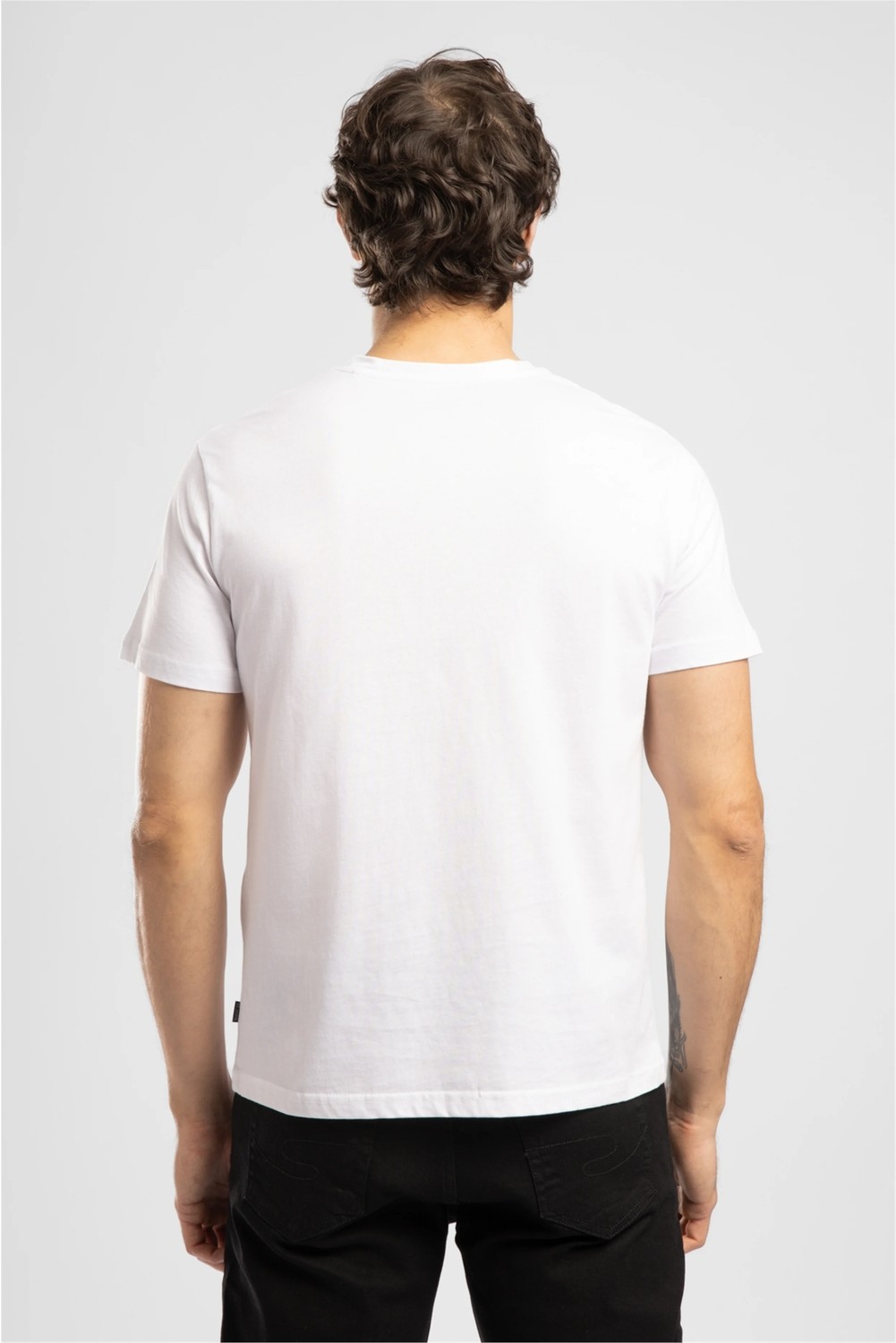 Lee Cooper Jonat Erkek Regular Fit %100 Pamuk Basic V Yaka T-Shirt Siyah görsel 3