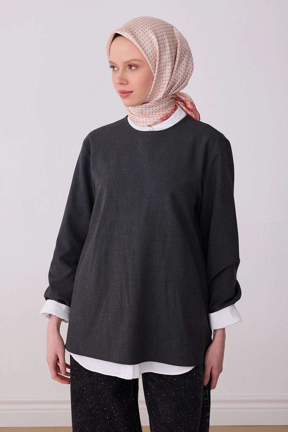Belli Twill Ipek Desenli Eşarp 4326D görsel 2