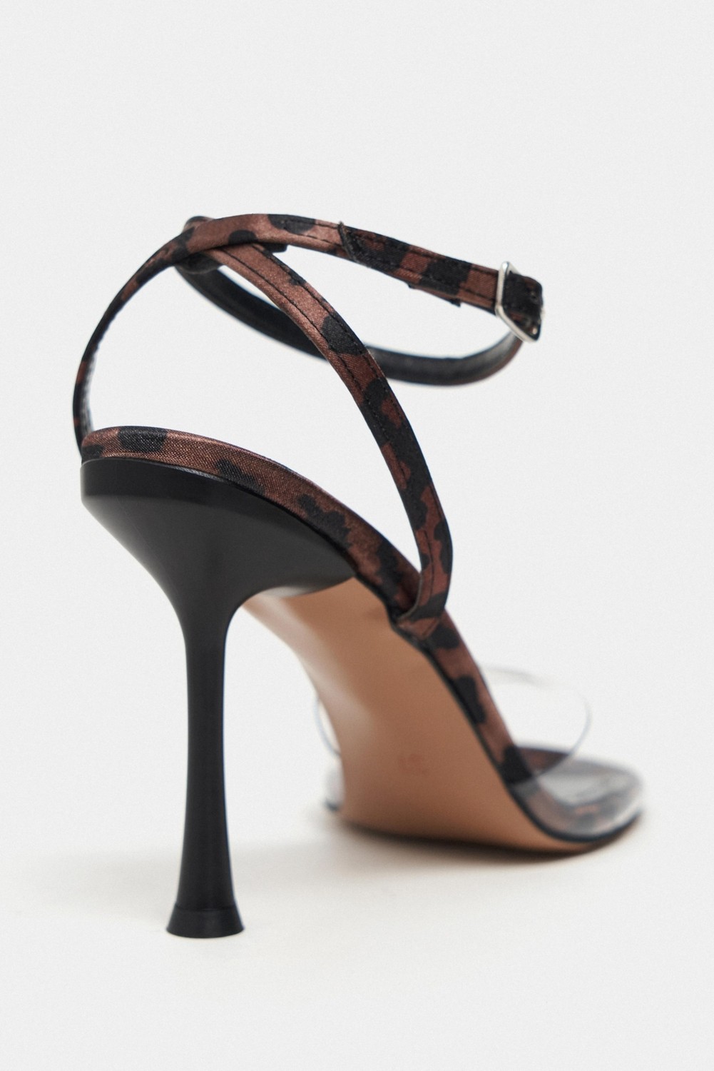 Nişantaşı Shoes Vesper Leopar Saten Önü Şeffaf Ince Topuklu Kadın Ayakkabı görsel 4