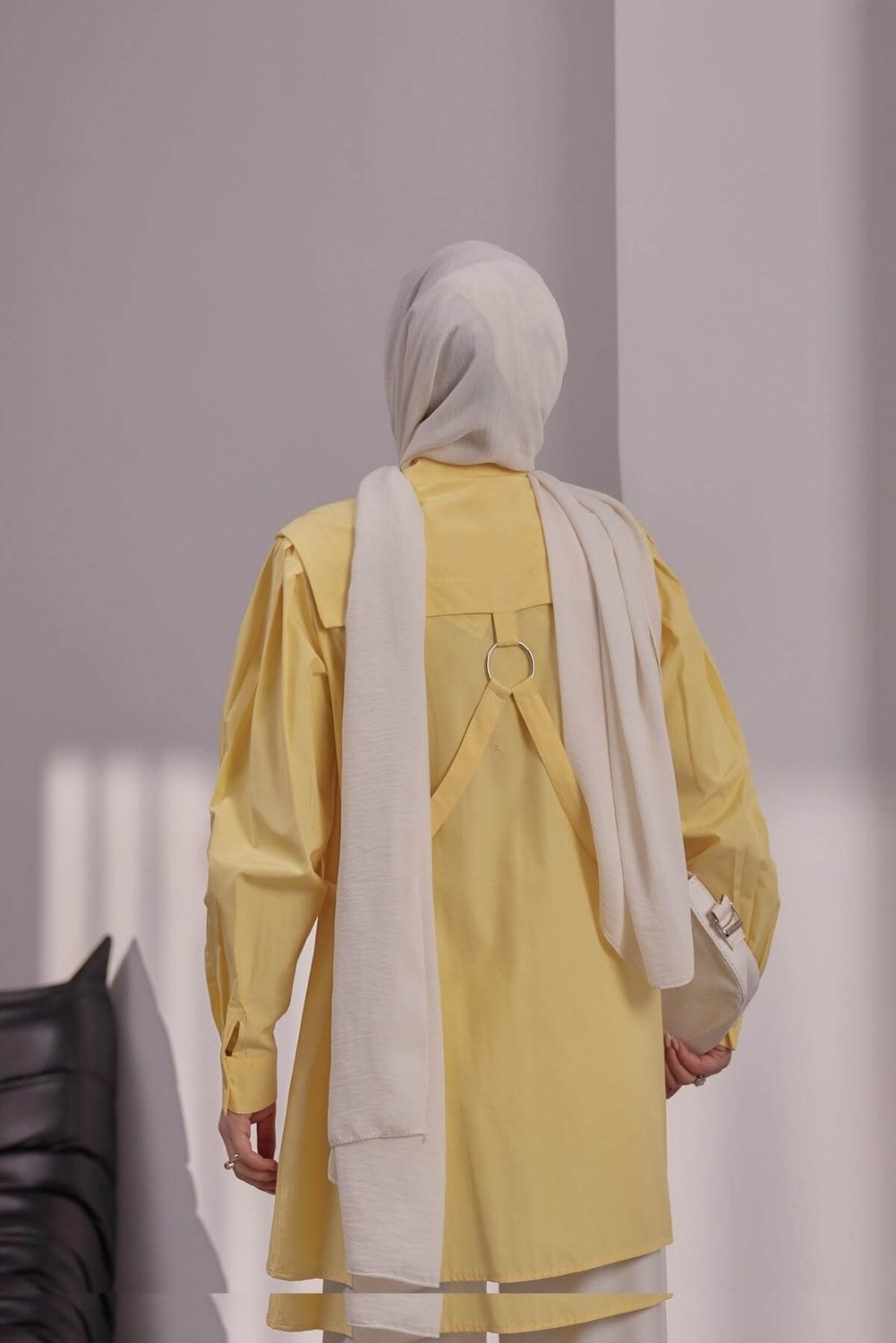 Bwest Poplin Gömlek - Sarı görsel 4