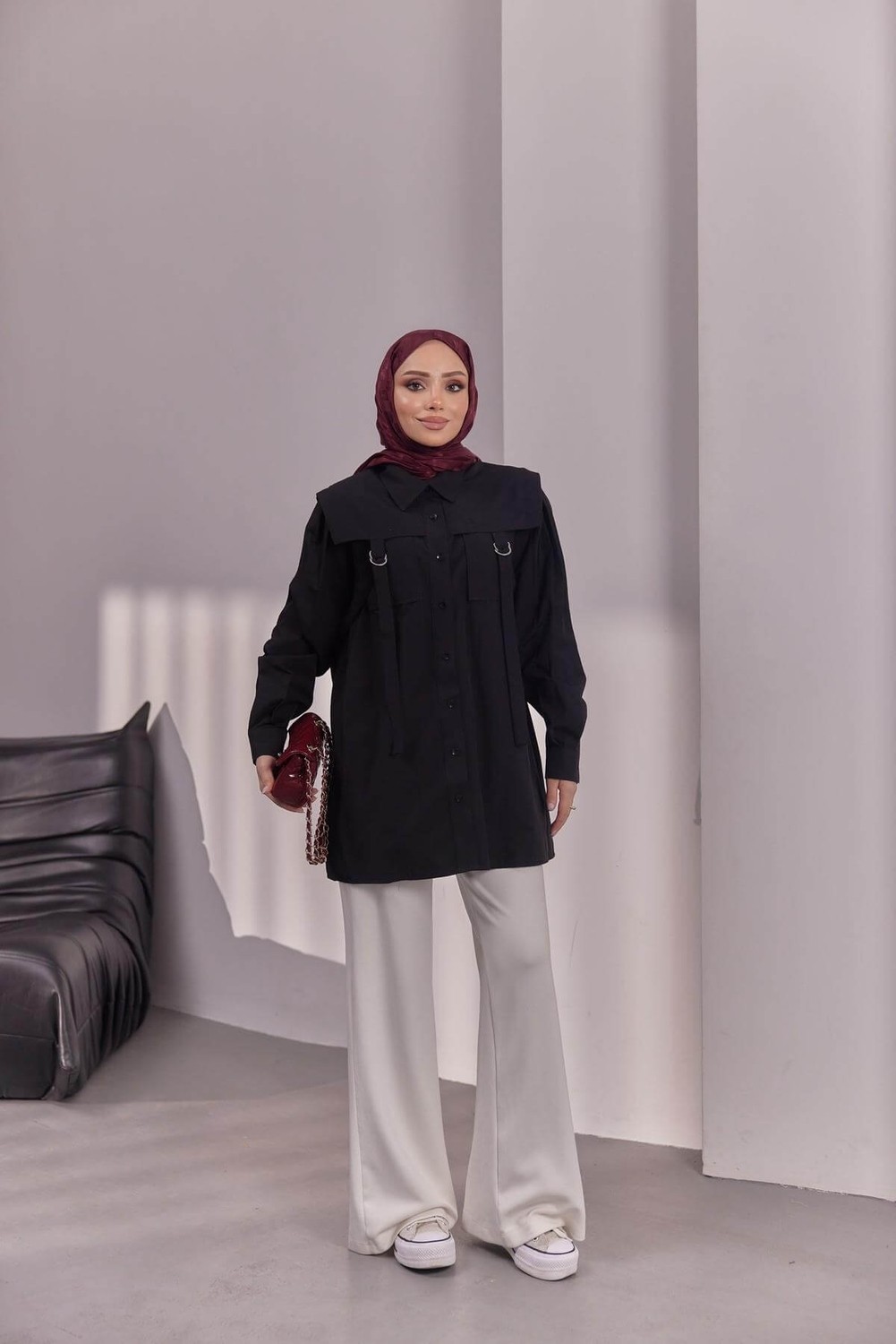 Bwest Poplin Gömlek - Siyah