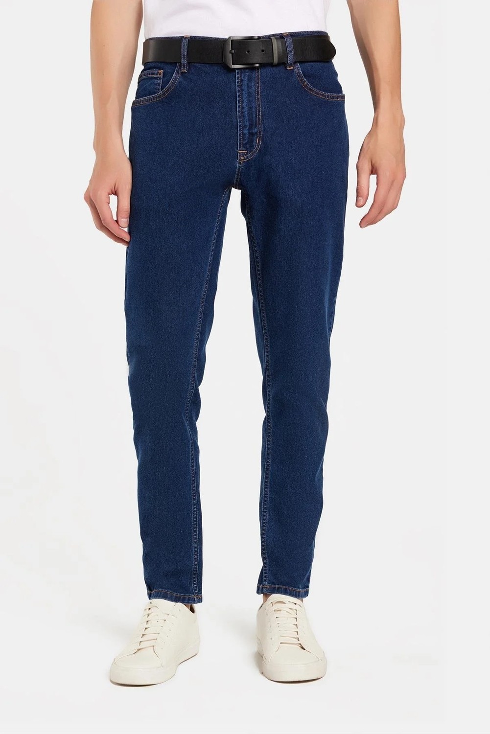 Tudors Erkek Regular Fit Yıkamalı Taşlamalı Esnek Kot Düz Paça Tapered Gri Jean Pantolon