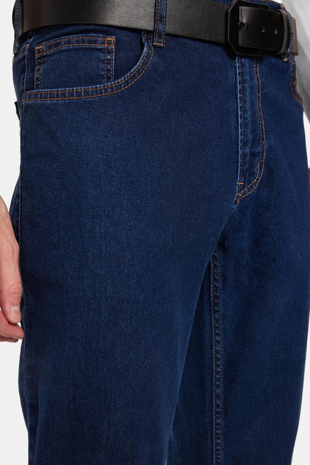 Tudors Erkek Regular Fit Yıkamalı Taşlamalı Esnek Kot Düz Paça Tapered Gri Jean Pantolon görsel 2