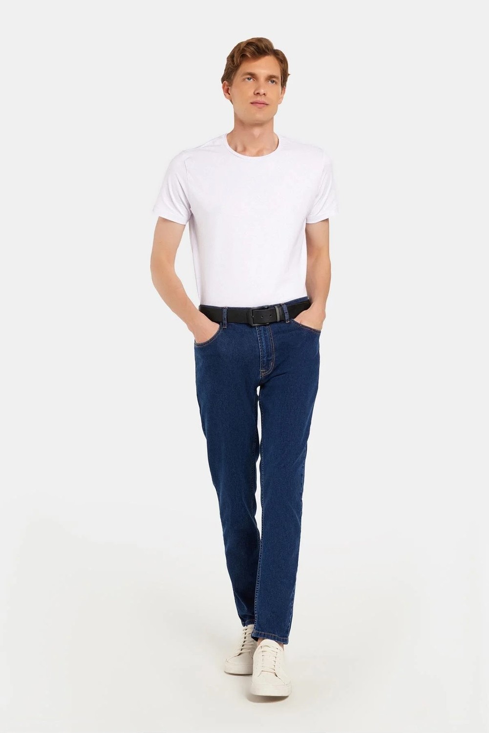 Tudors Erkek Regular Fit Yıkamalı Taşlamalı Esnek Kot Düz Paça Tapered Gri Jean Pantolon görsel 3
