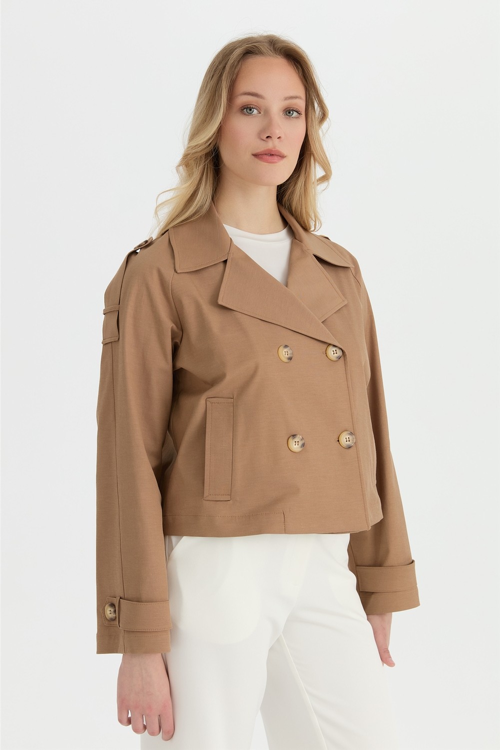 Esswaap Liora Trençkot Camel görsel 3