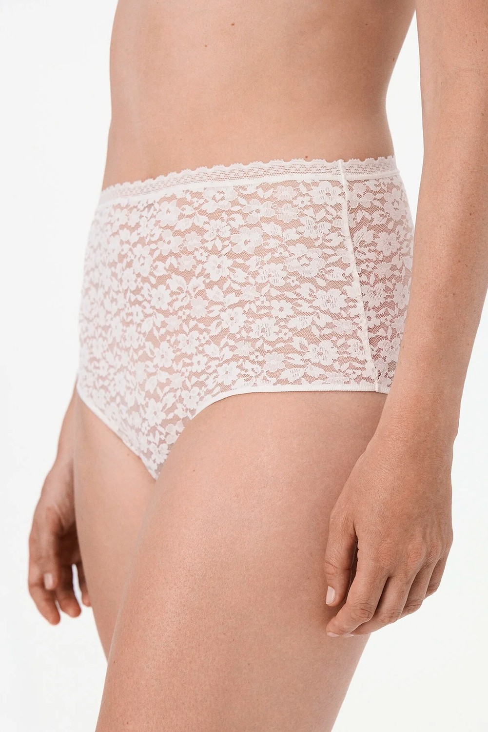 Penti Ekru Easy Dantel Çiçekli Yüksek Bel Slip Külot