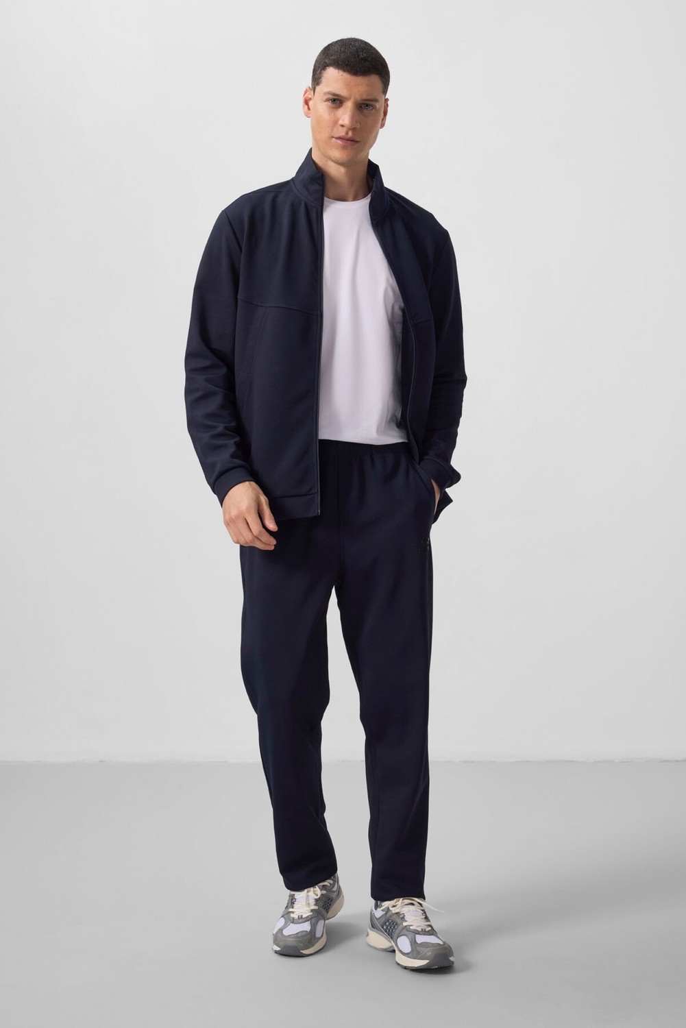 Tommy Life Koyu Gri Yüzeyi Dokulu Rahat Form Erkek Eşofman Takım - 85273