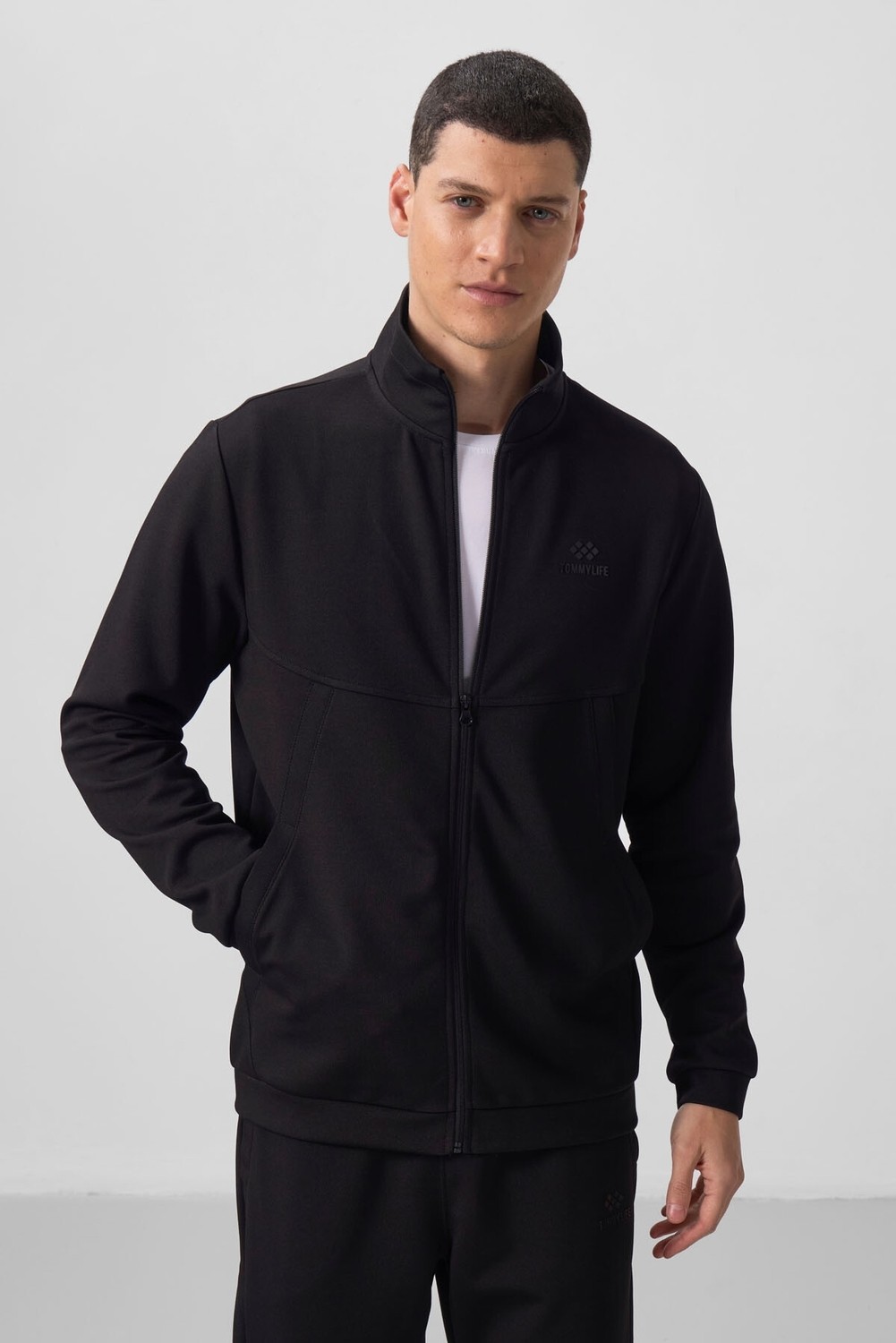 Tommy Life Koyu Gri Yüzeyi Dokulu Rahat Form Erkek Eşofman Takım - 85273 görsel 2