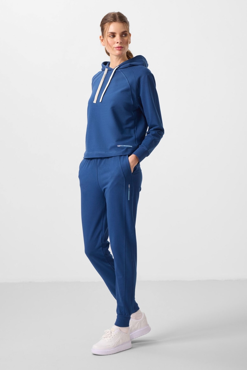 Tommy Life Soft Vişne Kapüşonlu Oversize Kadın Eşofman Takım - 95336