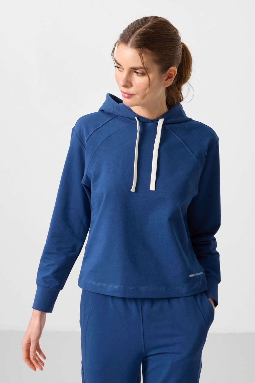 Tommy Life Soft Vişne Kapüşonlu Oversize Kadın Eşofman Takım - 95336 görsel 7