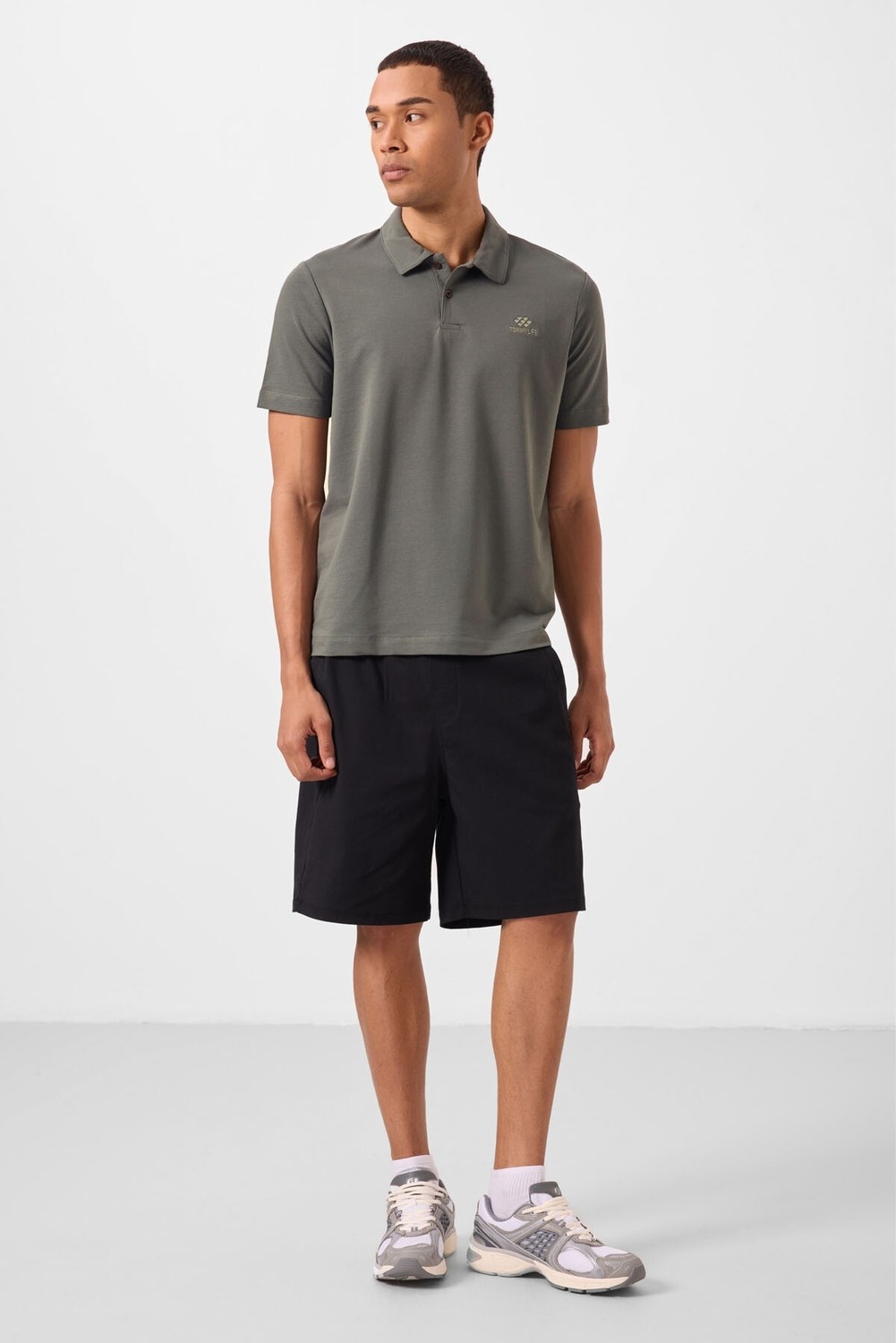 Tommy Life Lacivert Standart Fit Dokuma Hafif Esnek Chino Erkek Şort - 81292 görsel 4