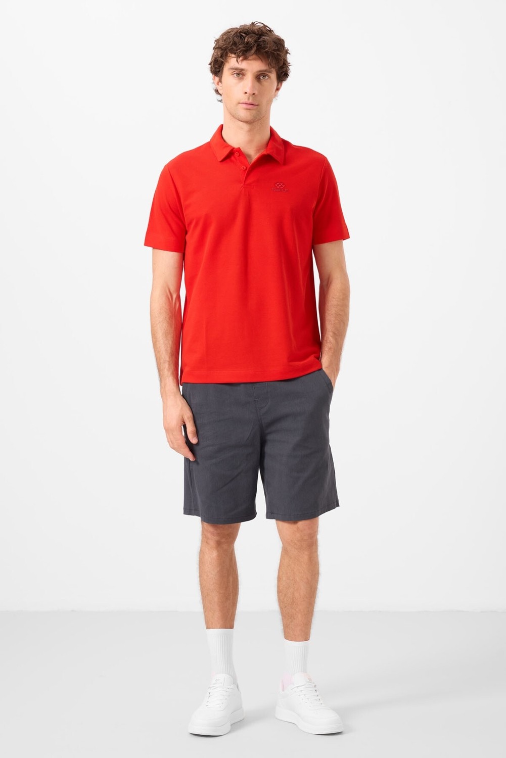 Tommy Life Lacivert Standart Fit Dokuma Hafif Esnek Chino Erkek Şort - 81292 görsel 6
