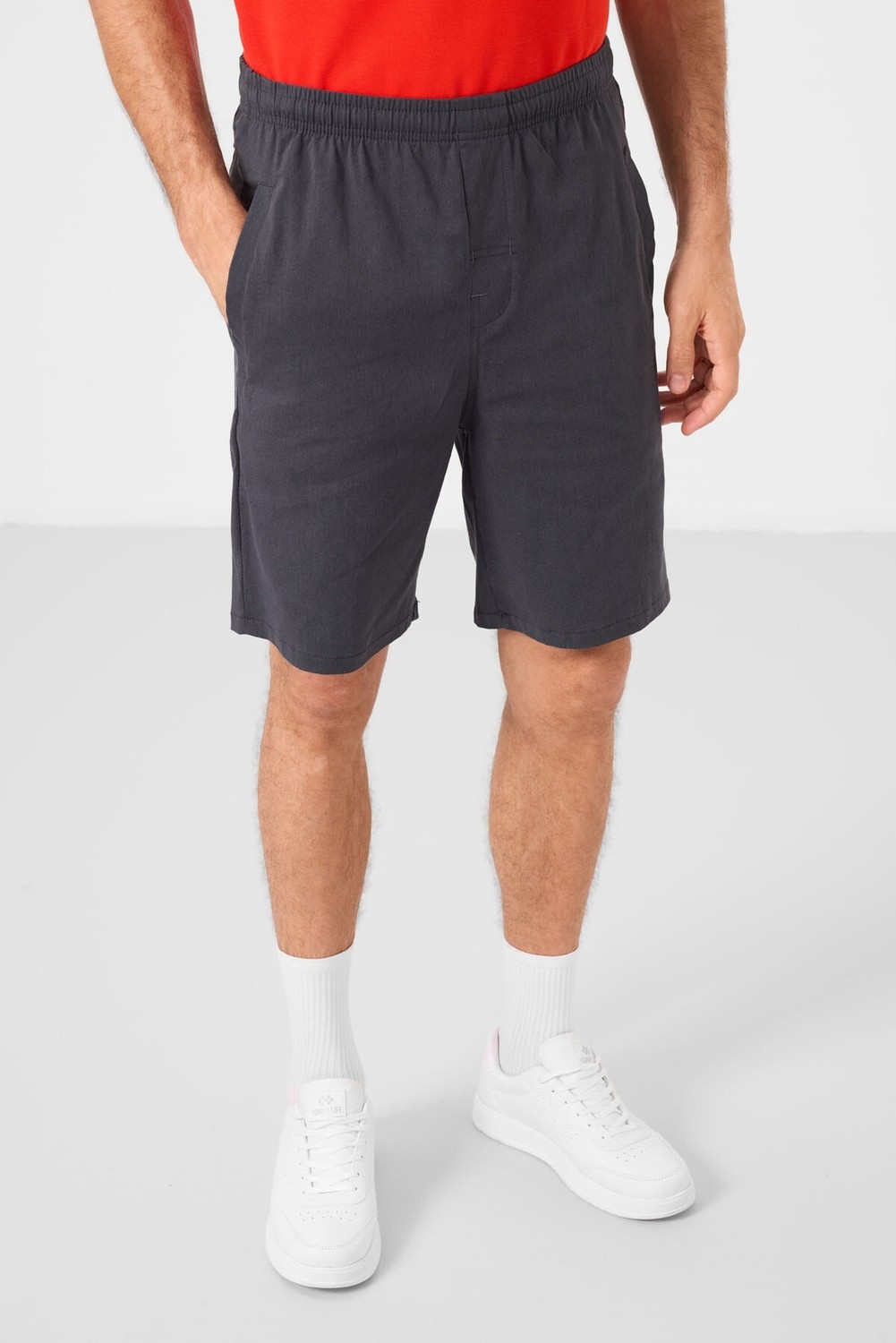 Tommy Life Lacivert Standart Fit Dokuma Hafif Esnek Chino Erkek Şort - 81292 görsel 7