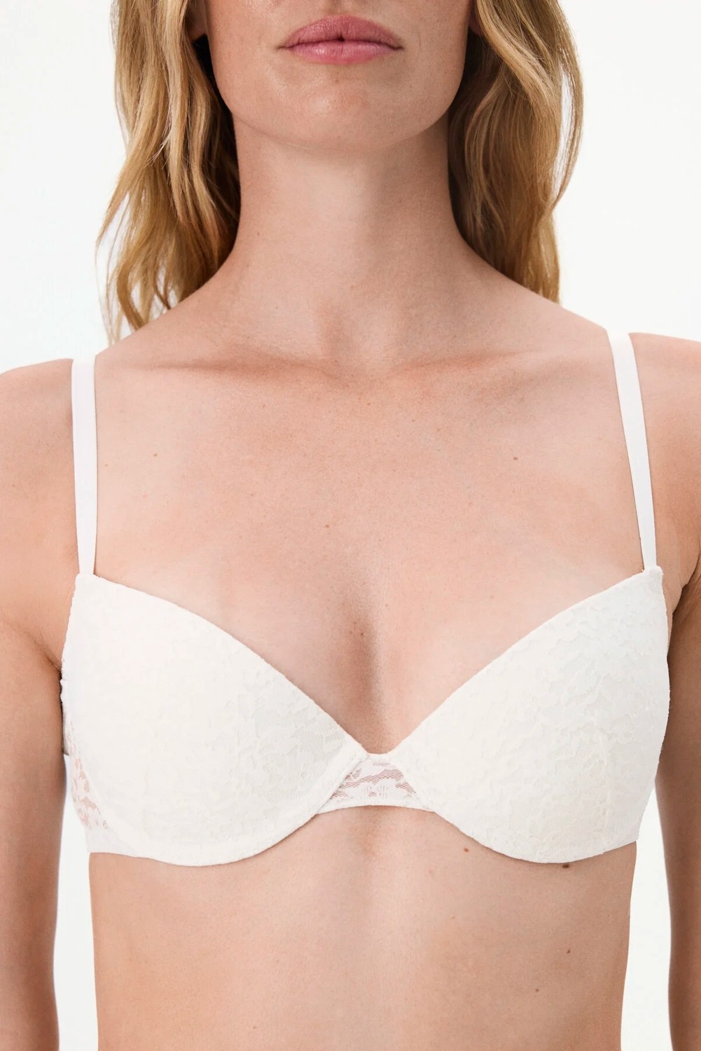 Penti Ekru Pleasure Dantel Çiçekli Pedli Push Up Sütyen görsel 4