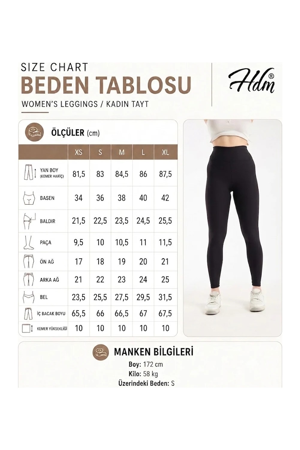 Hdm Kadın Yüksek Bel Fitilli Toparlayıcı Siyah Dar Paça Tayt - H5808 görsel 7