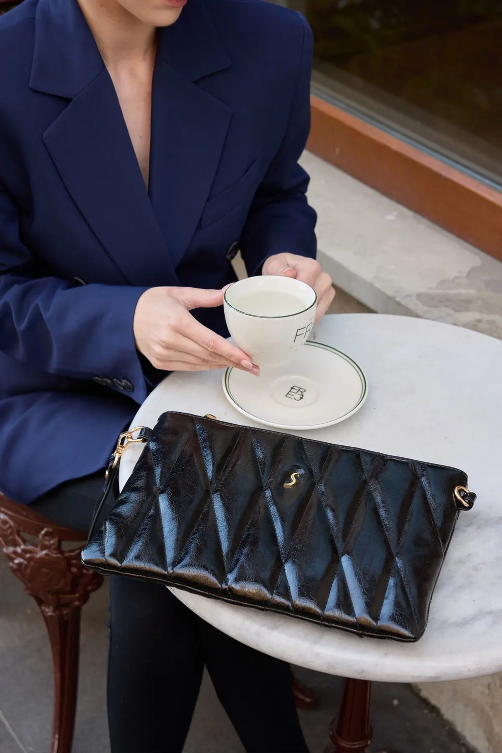 Santini Çanta Kadın Kapitone El Çantası Omuz Çantası ve Çapraz Çanta Clutch Çanta Zincir Askılı, Mila Clutch Quilted görsel 6