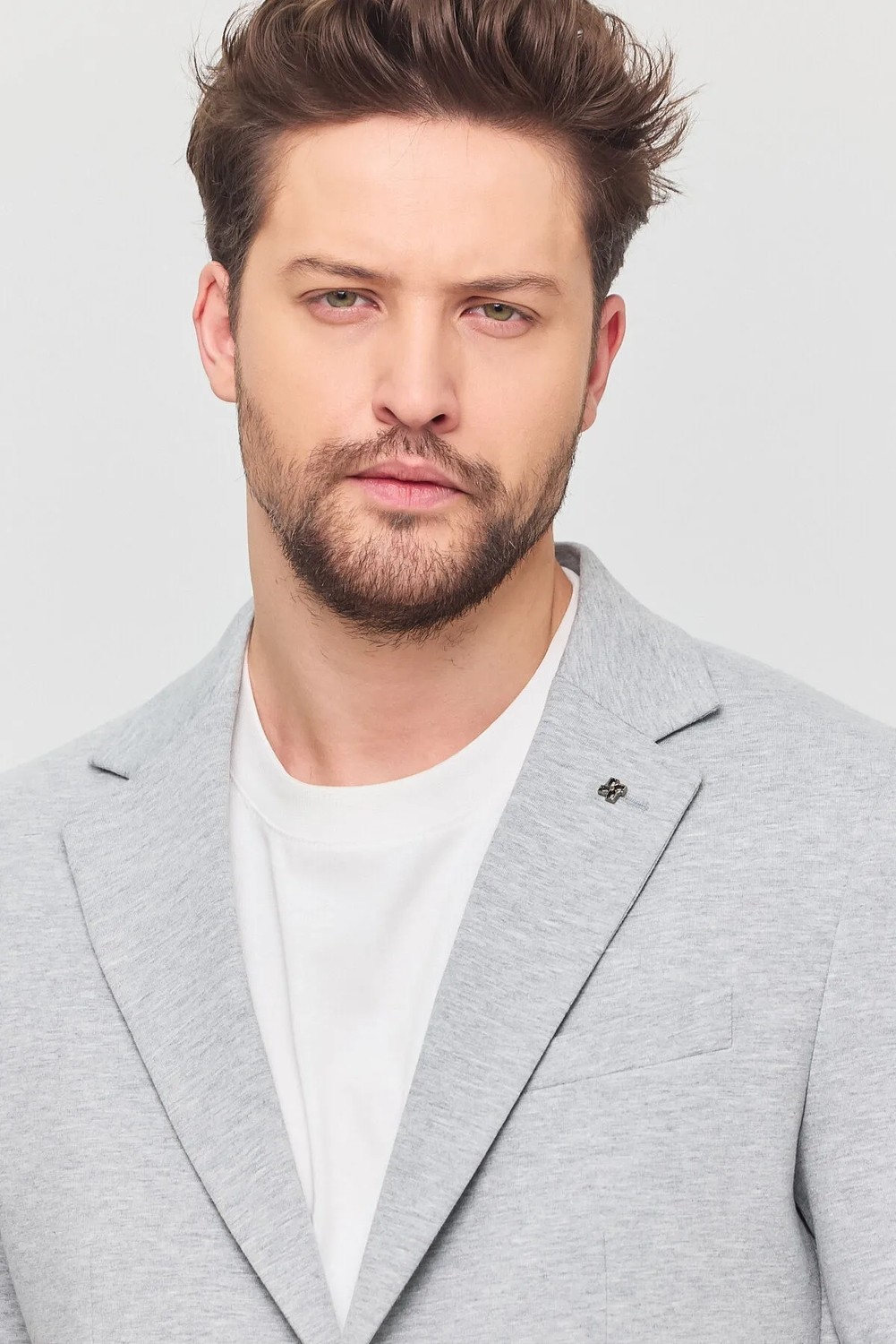 Frappoli 3115 Erkek Gri Esnek Likralı Pamuk Karışımlı Slim Fit Ilkbahar-Yaz Spor Blazer Ceket görsel 6